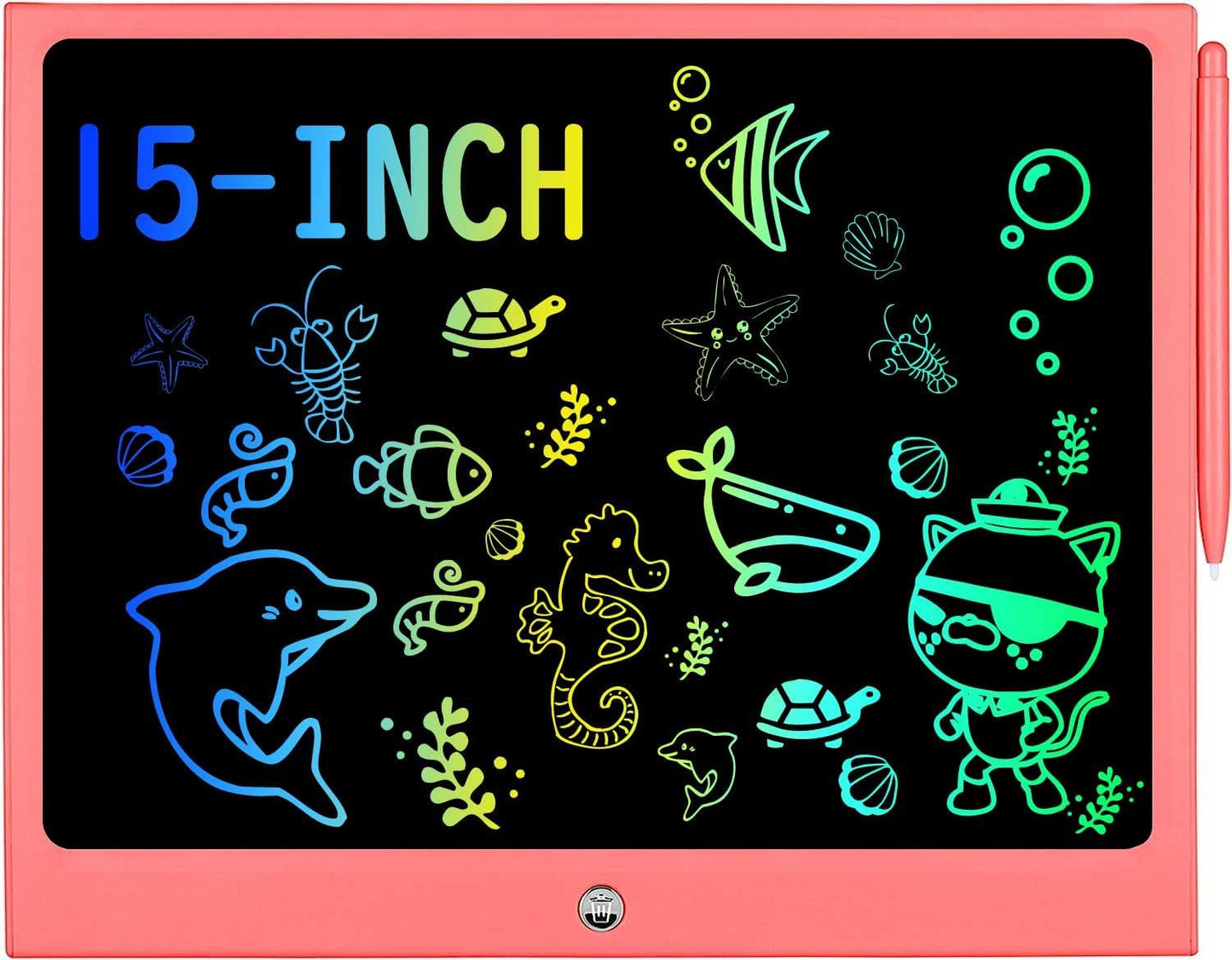 LCD Writing Tablet for Kids, 15 Inch Colorful Electronic Doodle Board for Kids Age 3+ Toys Christmas Birthday Erasable Drawing Tablet Toddler Learning Toys