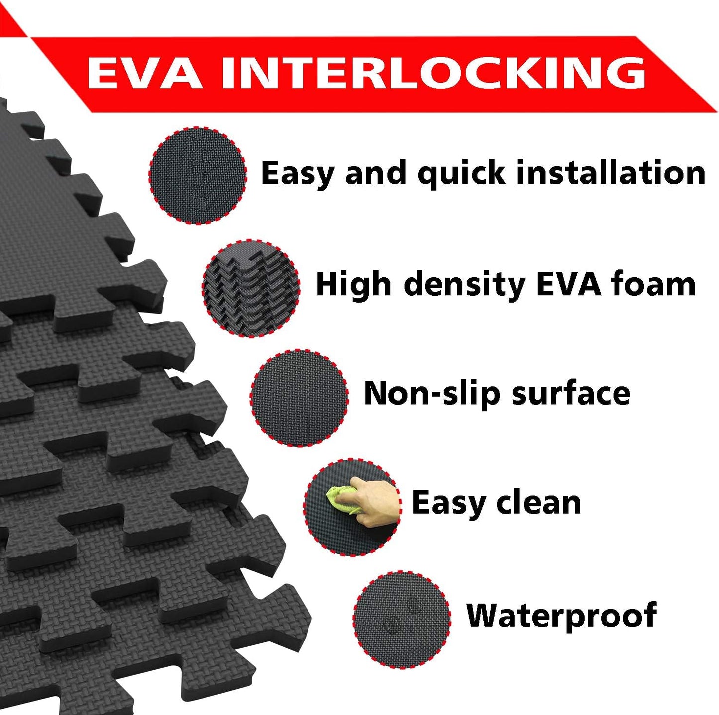 XMTMMD Soft Non-Toxic Foam Baby Play Mat | Toddler Playmat | EVA Foam Interlocking Tiles for Gym, Nursery, Playroom | 18 Squares Foam Floor Mats for Kids & Babies | Colorful Jigsaw Puzzle Play Mat