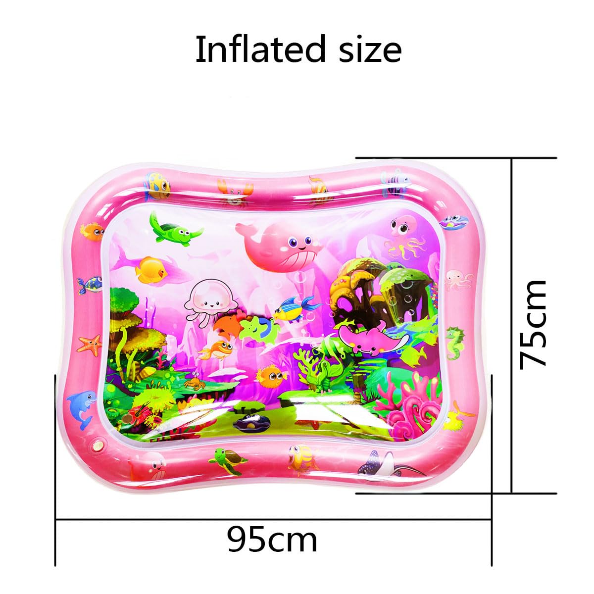 ZHUYNXIR Extra Big Infant Toys, Tummy time mats,Tummy time Toys, Baby Pink Water Play mat, Fun Early Development Activity Play Center for Newborn, Pink 39.5x31.5 in.