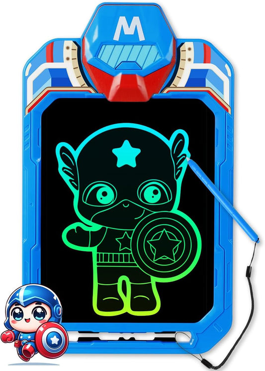LCD Writing Tablet for Kids 10 Inch Mech Iron Hero for Toddler 2 3 4 5 6 - Paint, Doodle Board, Drawing Pad - Travel Toys, Road Trip Car Activities, Birthday Christmas Gift Boys & Man