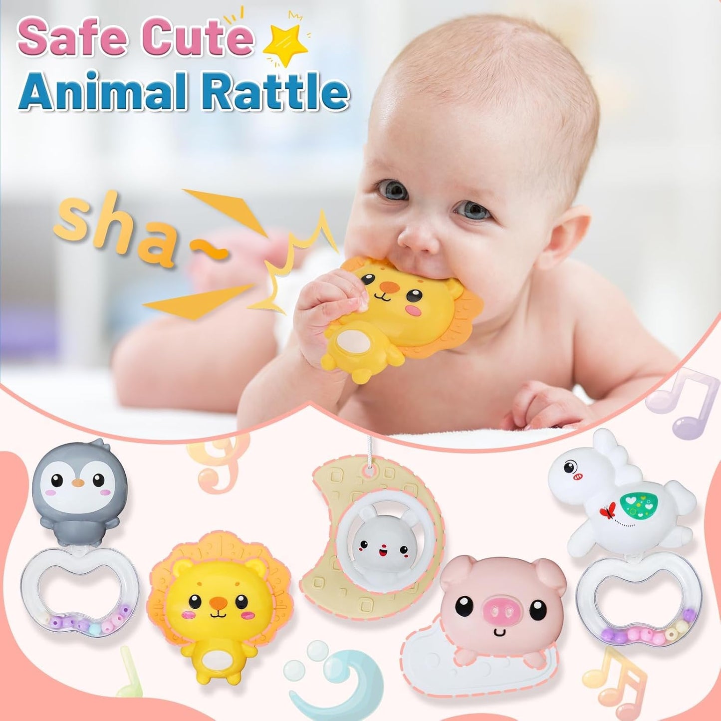 Baby Mobiles for Cribs, Crib Mobile with Music and Lights, Nursery Musical Mobile for Bassinets Hanging Toys with Remote Control, Rotation, Projection, Animal Mobile Arm Clip On for Infant Boys Girls