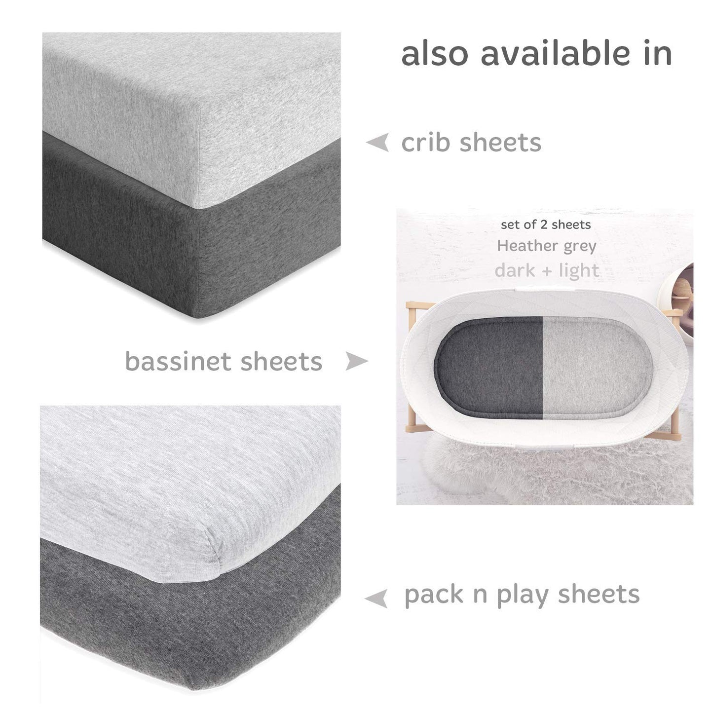 Cuddly Cubs Changing Pad Covers – 2 Pack – Snuggly Soft Plush Cotton Changing Table Covers for Boy, Girl – Fits Perfectly on Summer Infant and Other 16 x 32 Baby Changing Table Pads – Heather Grey