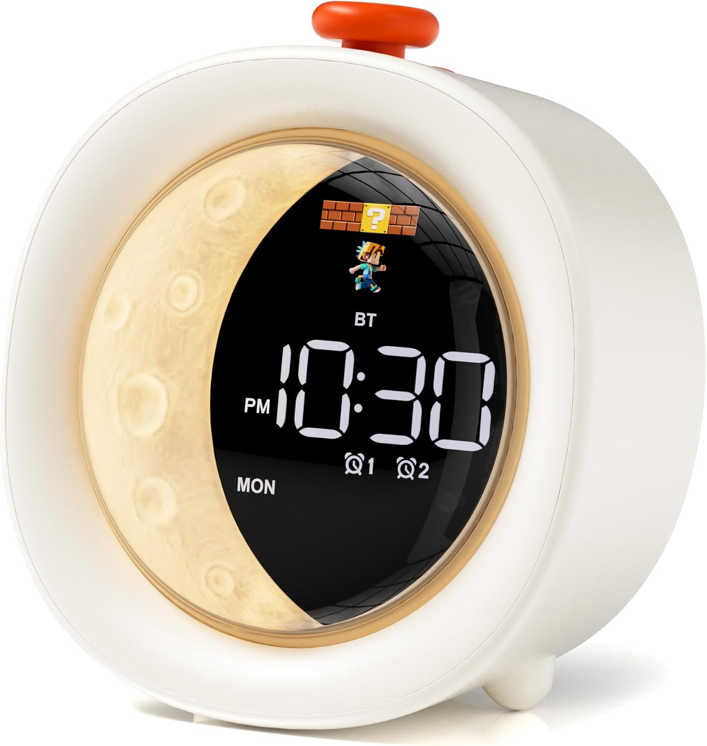 4-in-1 Digital Alarm Clock for Bedrooms, Portable Bluetooth Speaker with Night Light, Snooze & 0-200 Min Timer for Desk, Living Room, Office, Kitchen, Dual Alarm Clock for Heavy Sleepers, Baby, Kids