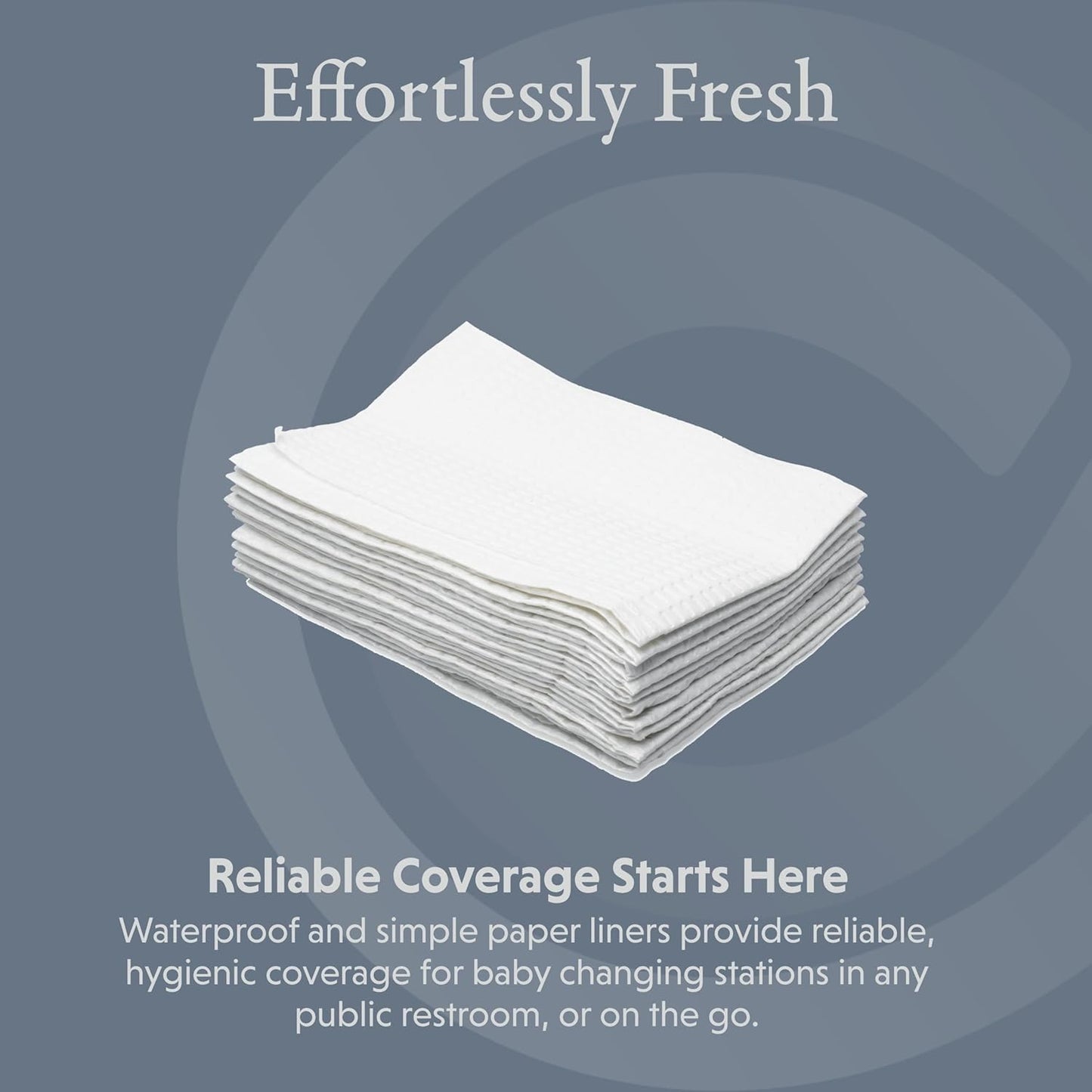 Foundations 2-Ply Disposable Non-Waterproof Baby Changing Station Liner Refills for Commercial Restrooms, Doctor's Offices, Care Centers, 500 Pack, 036-NWL