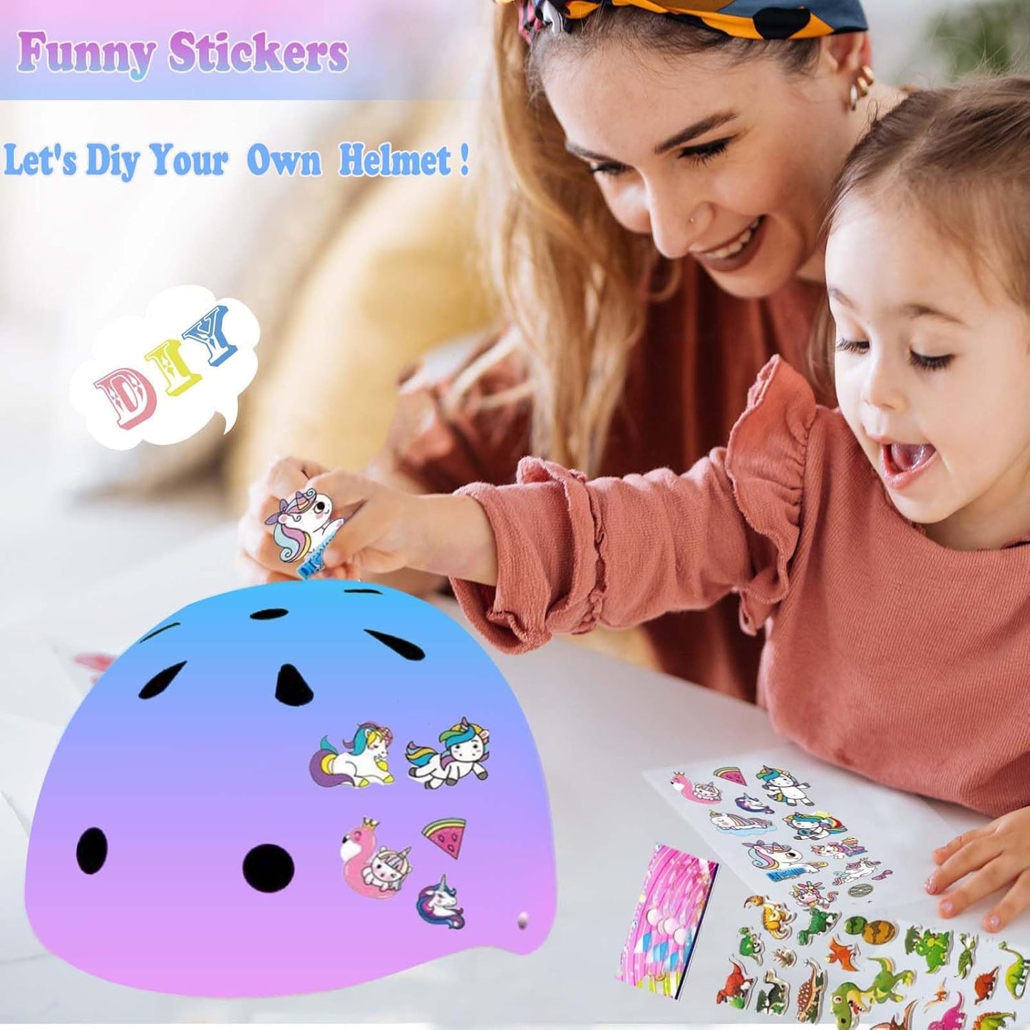 Kids Helmet,Toddler Skateboard Helmets for Ages 2-3-5-8-14 Years Boys Girls with Knee and Elbow Pads Wrist Guards fit Roller Skates,Skateboarding,Skating Scooter Adjustable Kids Helmet