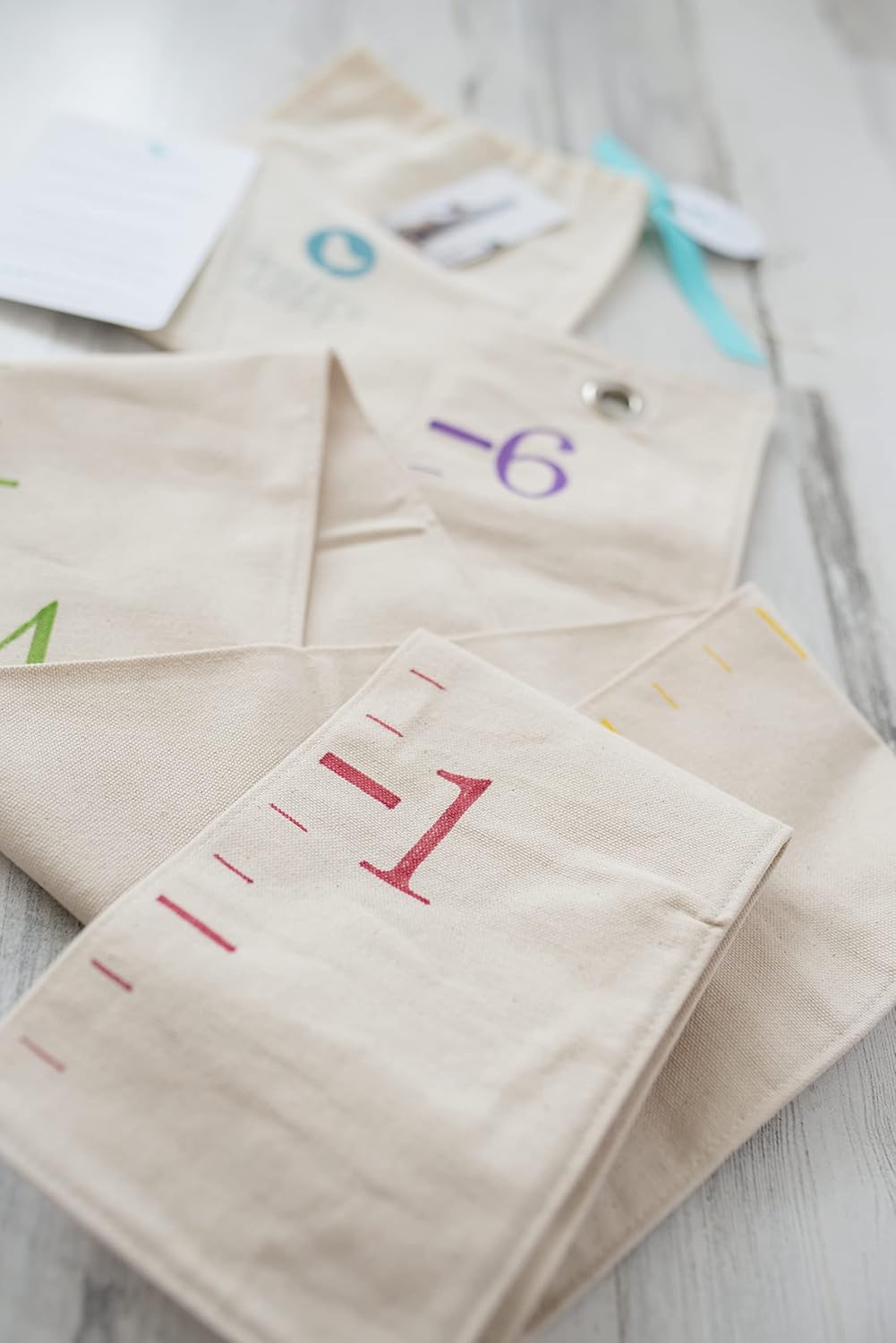 Rainbow Canvas Family Height Chart Ruler - Children's Growth Tracker for Nursery Wall - Kids Room Decor Keepsake