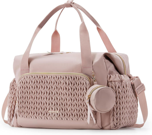 mommore Diaper Bag Tote, Large Capacity Travel Diaper bags, Hospital Bag for Labor Delivery, Baby Bag with Pacifier Case