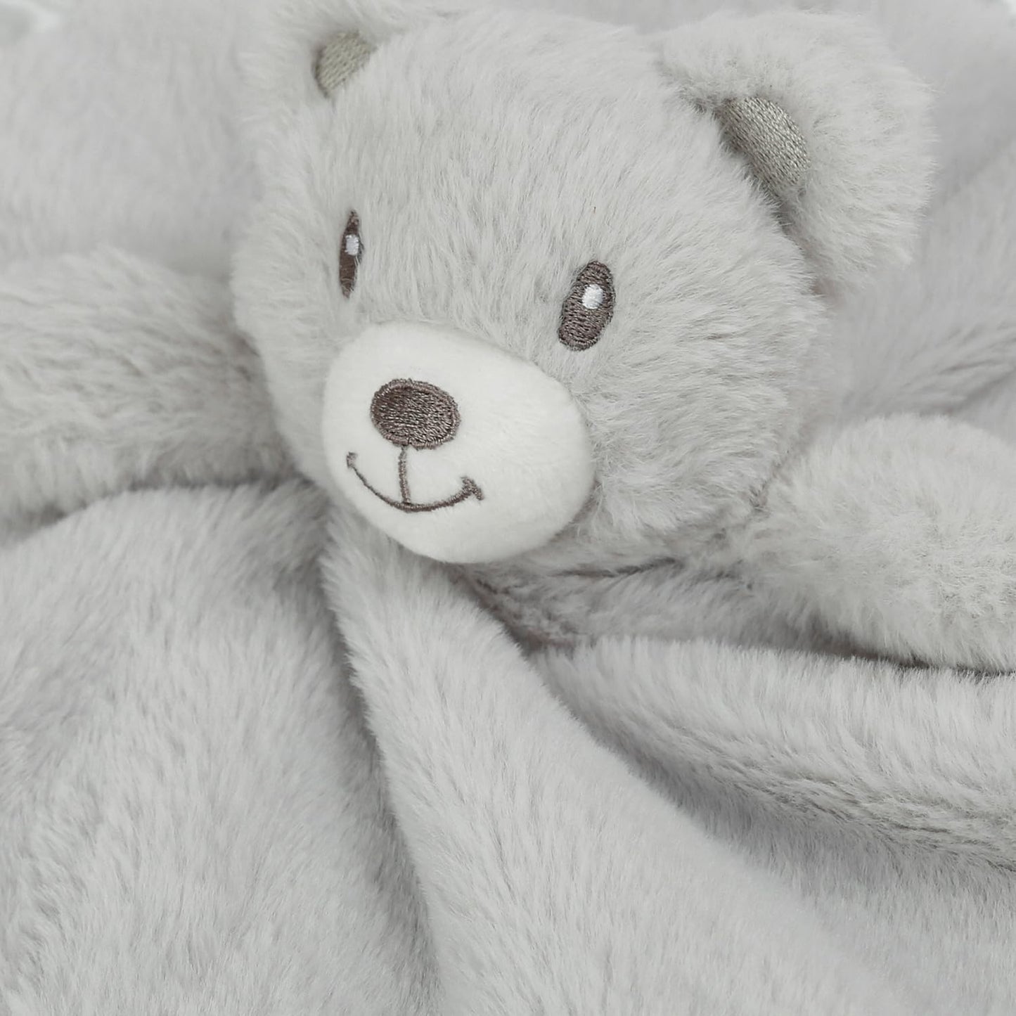 Bear Security Blanket Soft Minky Baby Lovey Animal Plush Blanket Unisex Lovie Gift for Toddler, Boys and Girls, 13.5 Inch (Grey)
