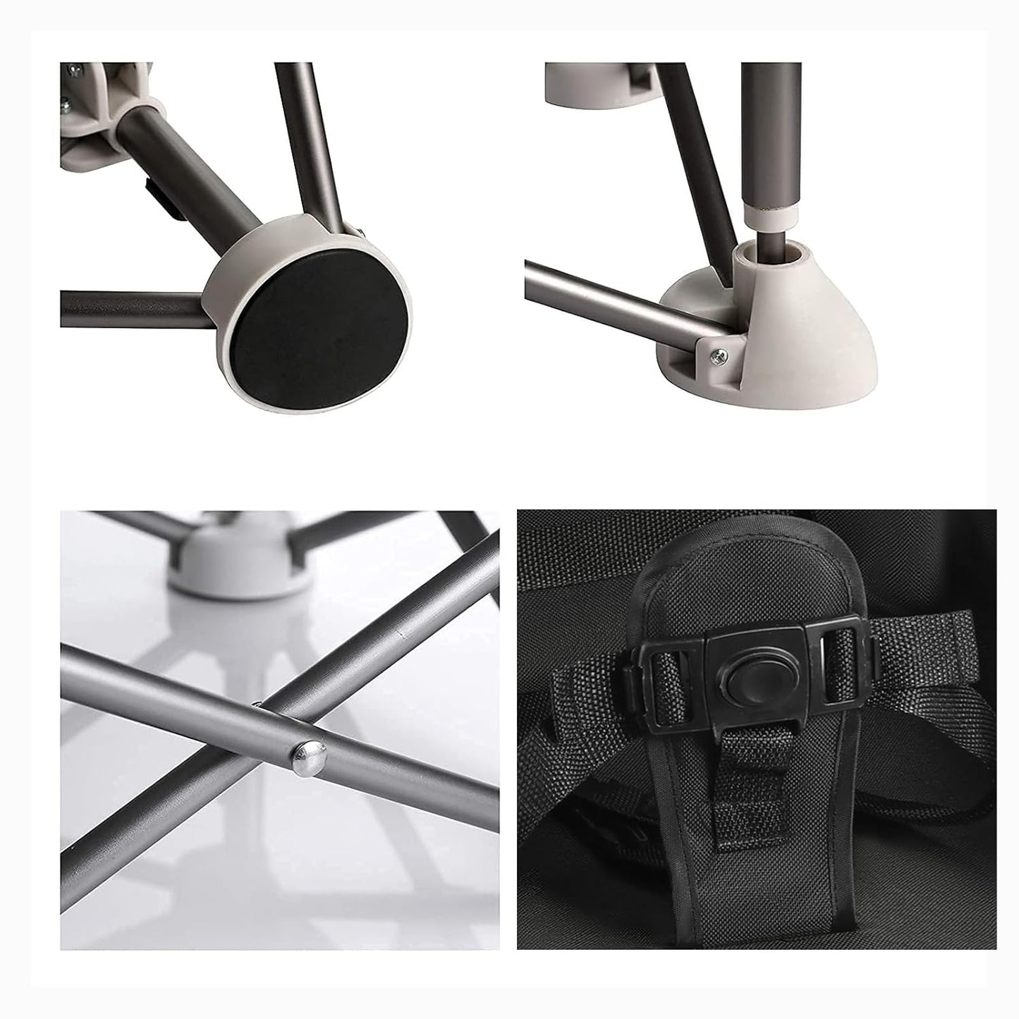 PandaEar Portable Baby Seat Travel| Compact Fold with Straps for Indoor/Outdoor Use| Great for Camping, Beach, Lawn |Toddlers, Kids, Boys, Girls (Black)