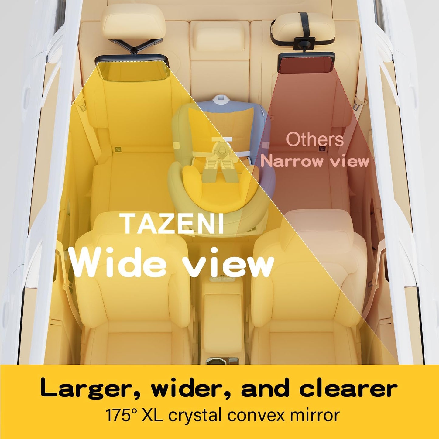 Baby Car Mirror for Baby Hook Clip Design Never Shake Baby Mirror for Car Seat Mirror Rear Facing Newborn Essentials Easy Install Back Seat Mirrors for Car Clear View ShatterProof Crash Tested