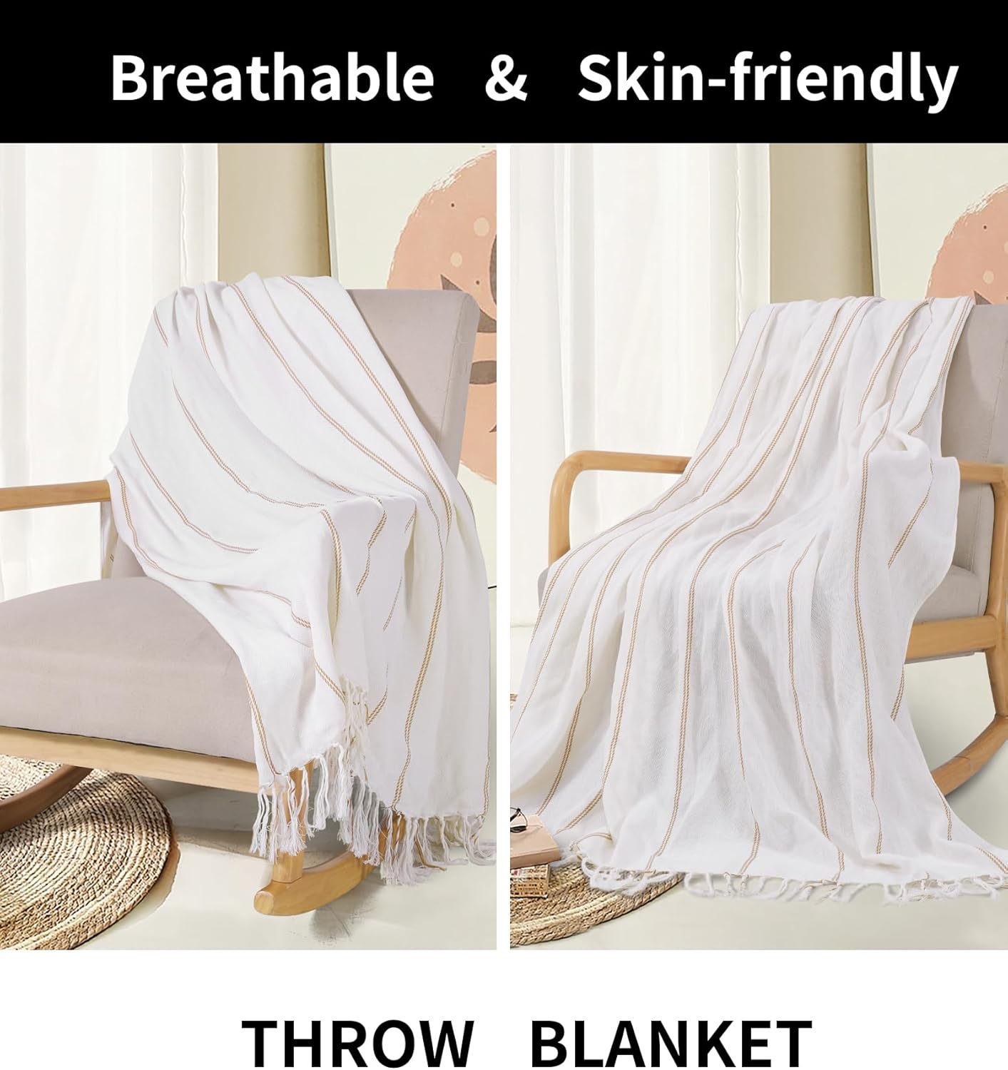 Genovega Extra Large Turkish Blanket Cooling Blanket for Hot Sleeper Throw Queen Full Size Quilt Thin Lightweight Breathable Comforter Summer Ice Cold Bedspread Bed Sheet Bed Bedroom Accessories