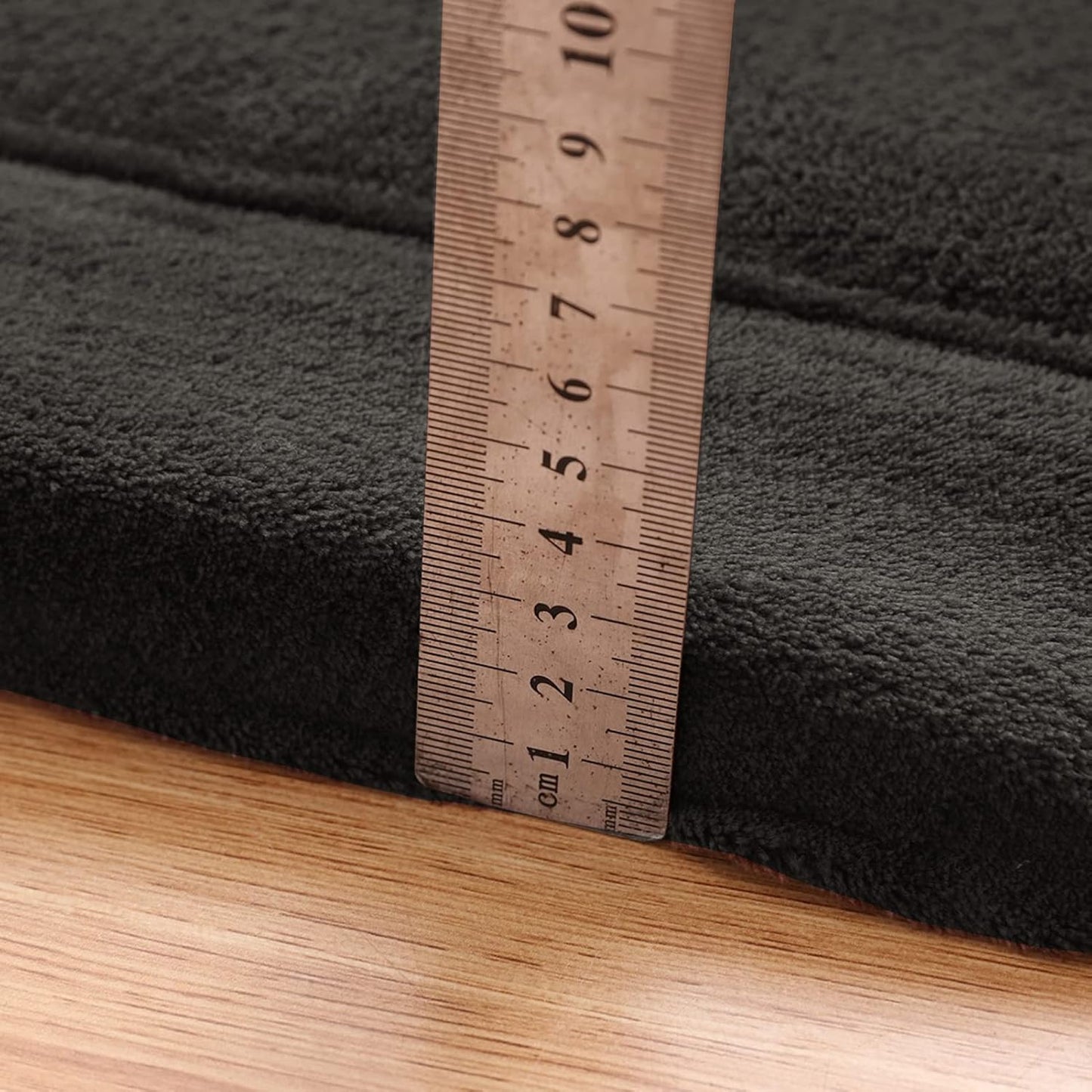 MAXYOYO Black Coral Velvet Area Rug, Thick Japanese Tatami Mat Living Room Carpet with Non-Slip Backing, Large Solid Color Mat for Bedroom Dormitory Yoga, 78 by 118 inch