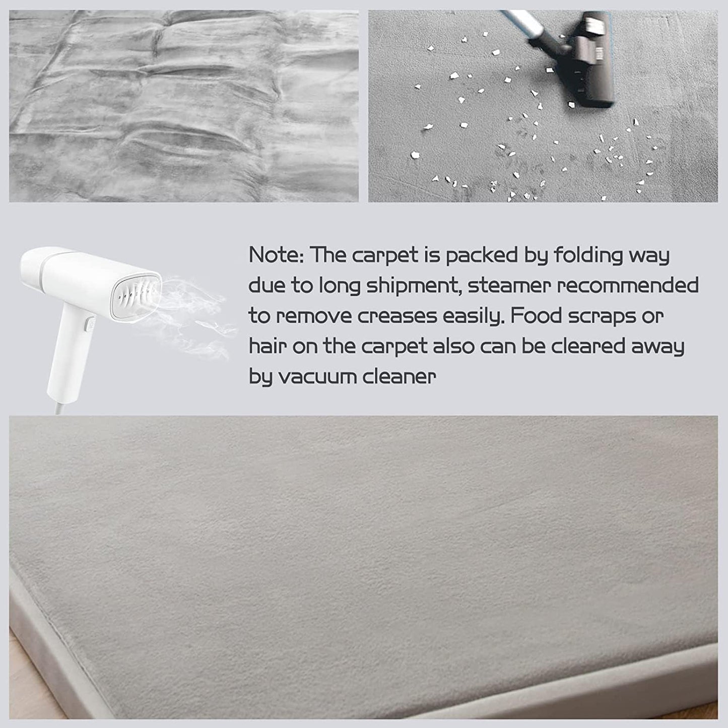 MAXYOYO Baby Play Mat, 1.2" Thick Memory Foam Soft Padded Carpet with Non-Slip Backing, 5x7 ft Japanese Tatami Rug Living Room for Kids, Toddler, Children, Nusery(Grey)