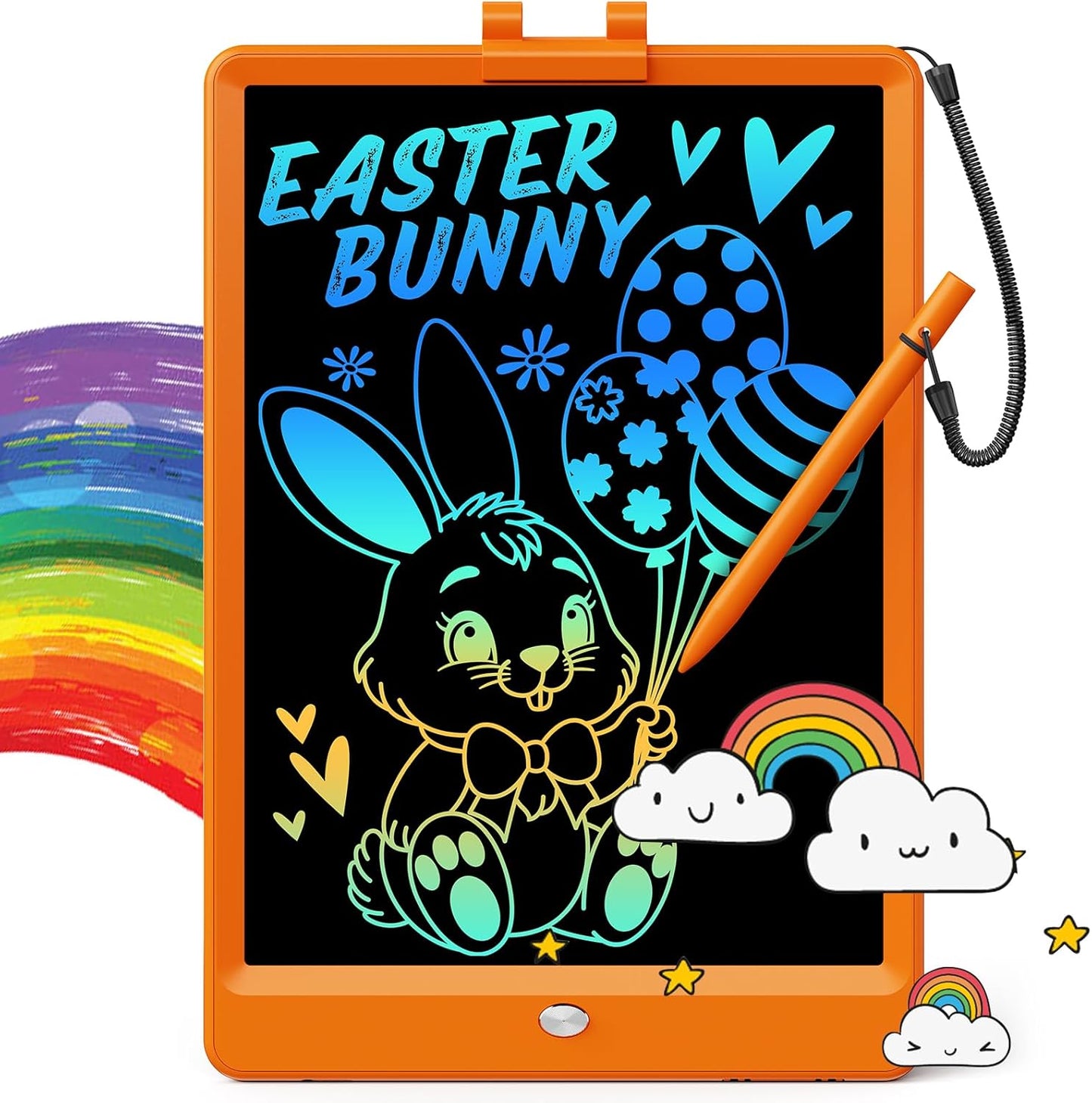 ORSEN LCD Writing Tablet 10 Inch, Colorful Doodle Board Drawing Tablet, Erasable Reusable Writing Pad, Educational for 3-8 Year Old Girls Boys(Orange)