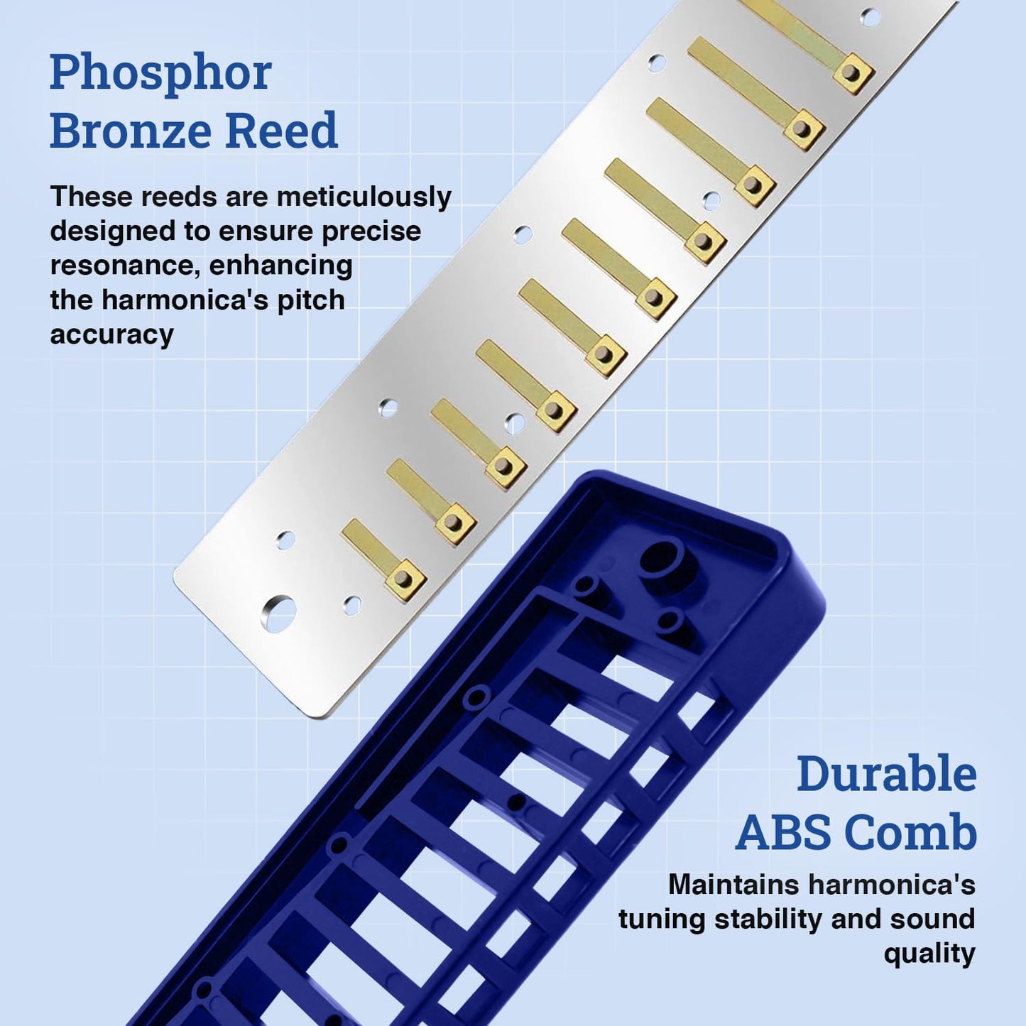 Harmo Polar Diatonic Harmonica Key of E, Paddy Richter Tuning - Specialized for Irish, Bluegrass, Celtic, and Folk Music, Mouth Organ With Case, Harmonica for Kids, Adults, Beginners & Professionals