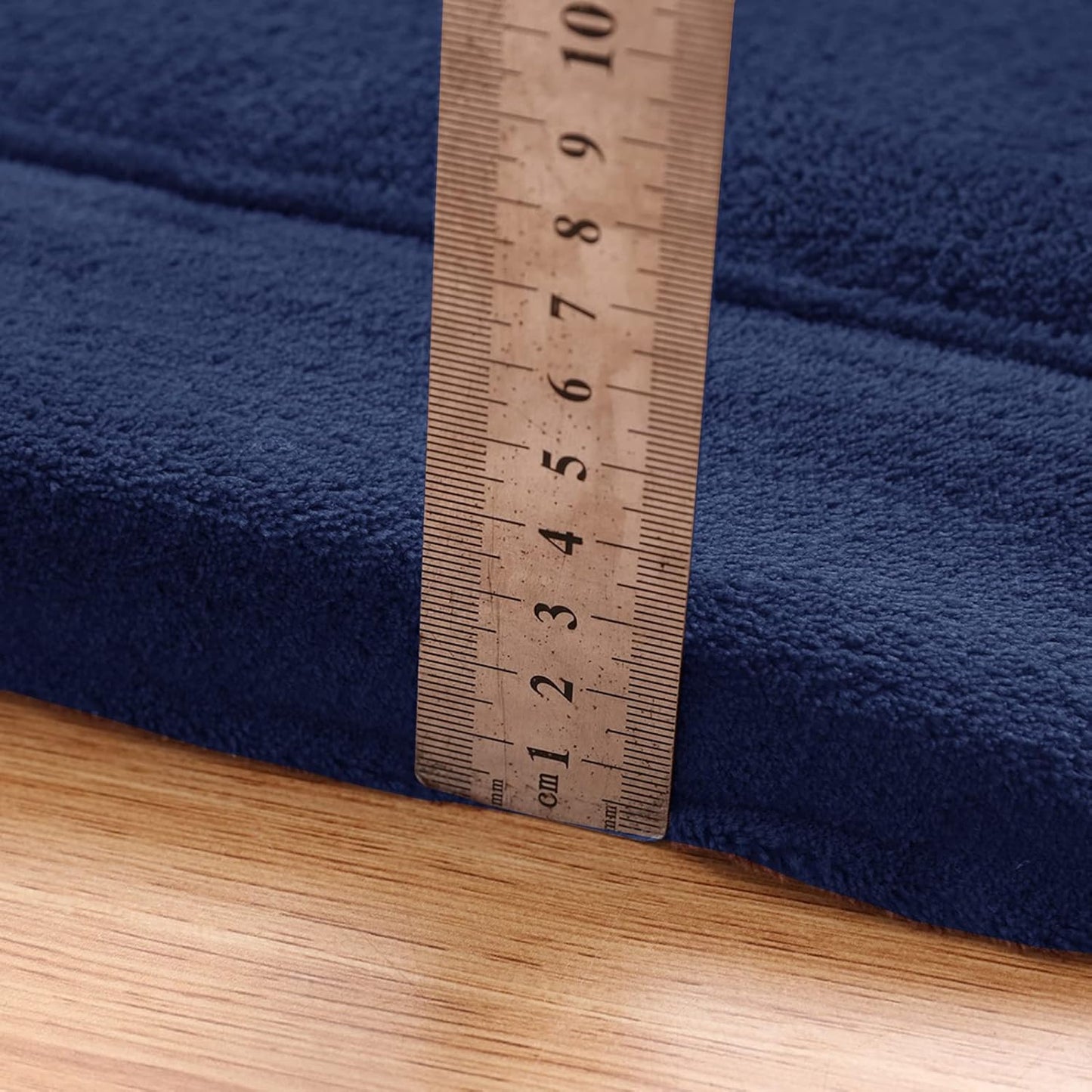 MAXYOYO Coral Velvet Area Rug, Thick Japanese Tatami Mat Living Room Carpet with Non-Slip Backing, Large Solid Color Mat for Bedroom Dormitory Yoga, Navy, 78 by 158 inch