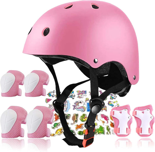 Kids Helmet,Toddler Skateboard Helmets for Ages 2-3-5-8-14 Years Boys Girls with Knee and Elbow Pads Wrist Guards fit Roller Skates,Skateboarding,Skating Scooter Adjustable Kids Helmet