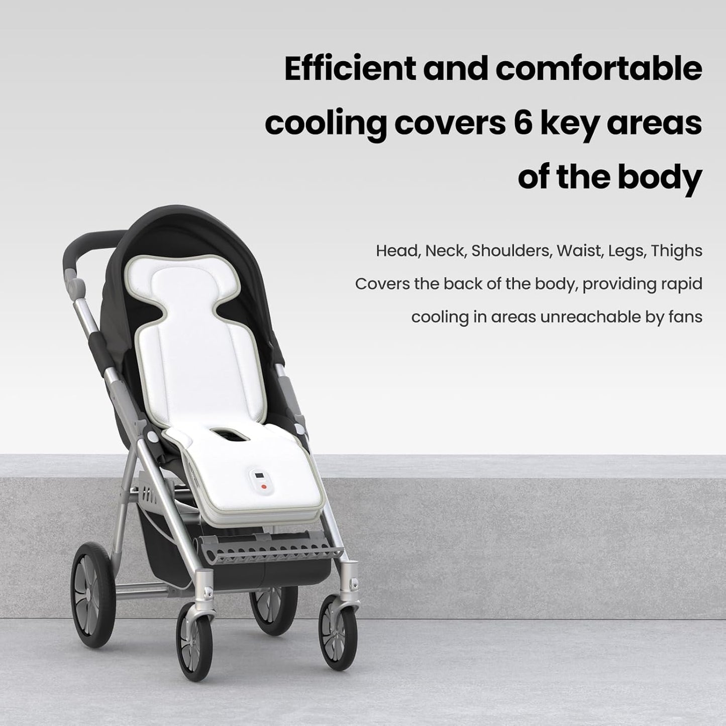 Bella's Friends Baby Stroller Cooling Pad with 2 Built-in Blower Up to 10H MAX 10000 mAh Rechargeable 3 Speed Adjustable Car Seat Liner Cooling Cushion for Toddler Outdoors Summer Baby Essentials