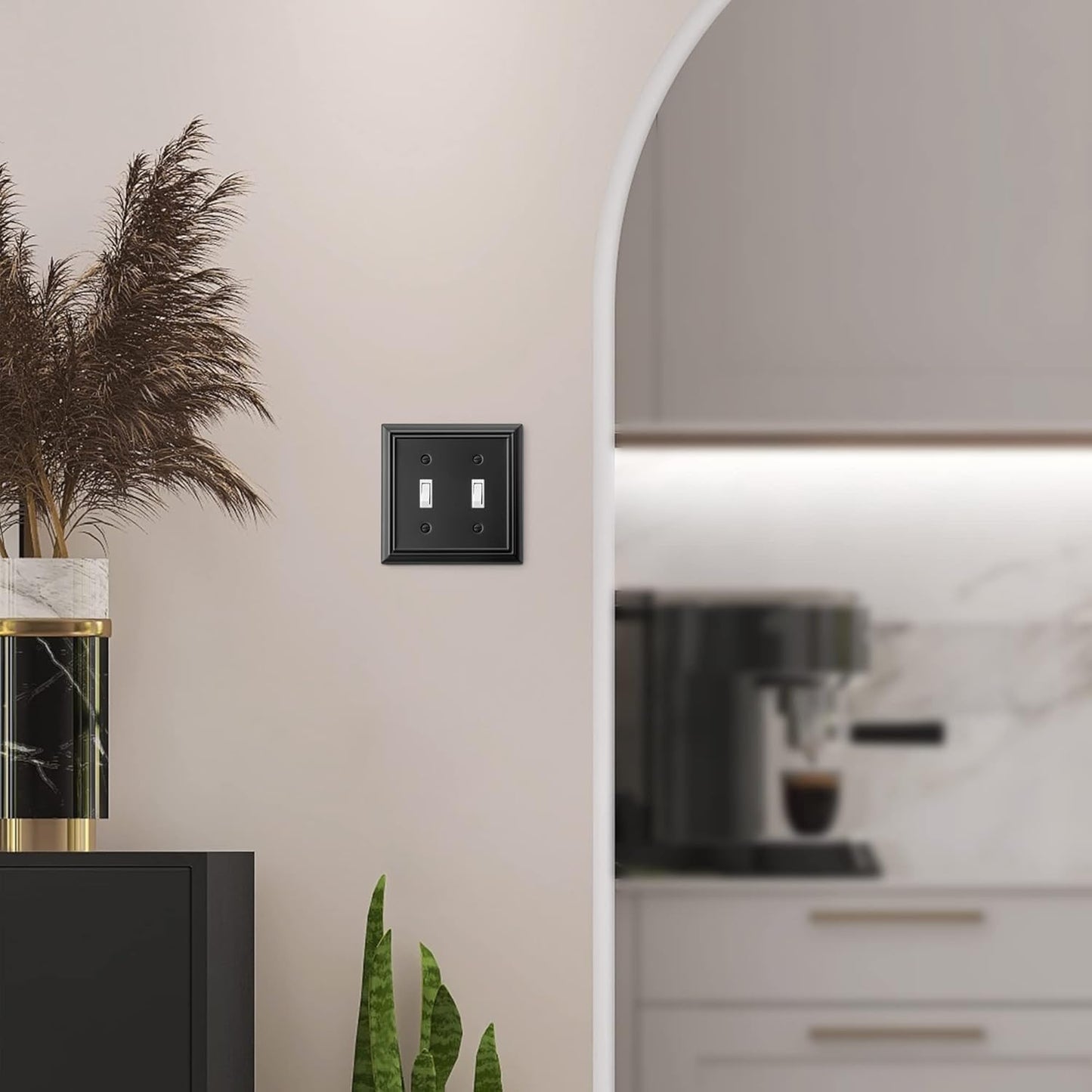 DEWENWILS Decorative Light Switch Cover, Metal Toggle Light Switch Wall Plate, 2-Pack