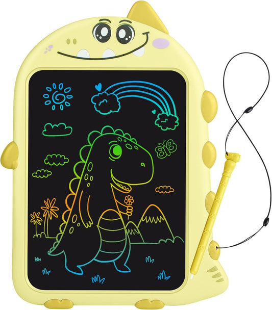 Travel Toys for Toddlers, 10 Inch LCD Writing Tablet for Kids, Dinosaur Drawing Board with Stylus, Erasable Doodle Pad for Airplane, Educational Learning Toy for Ages 2+ Years Old Easter Birthday Gift