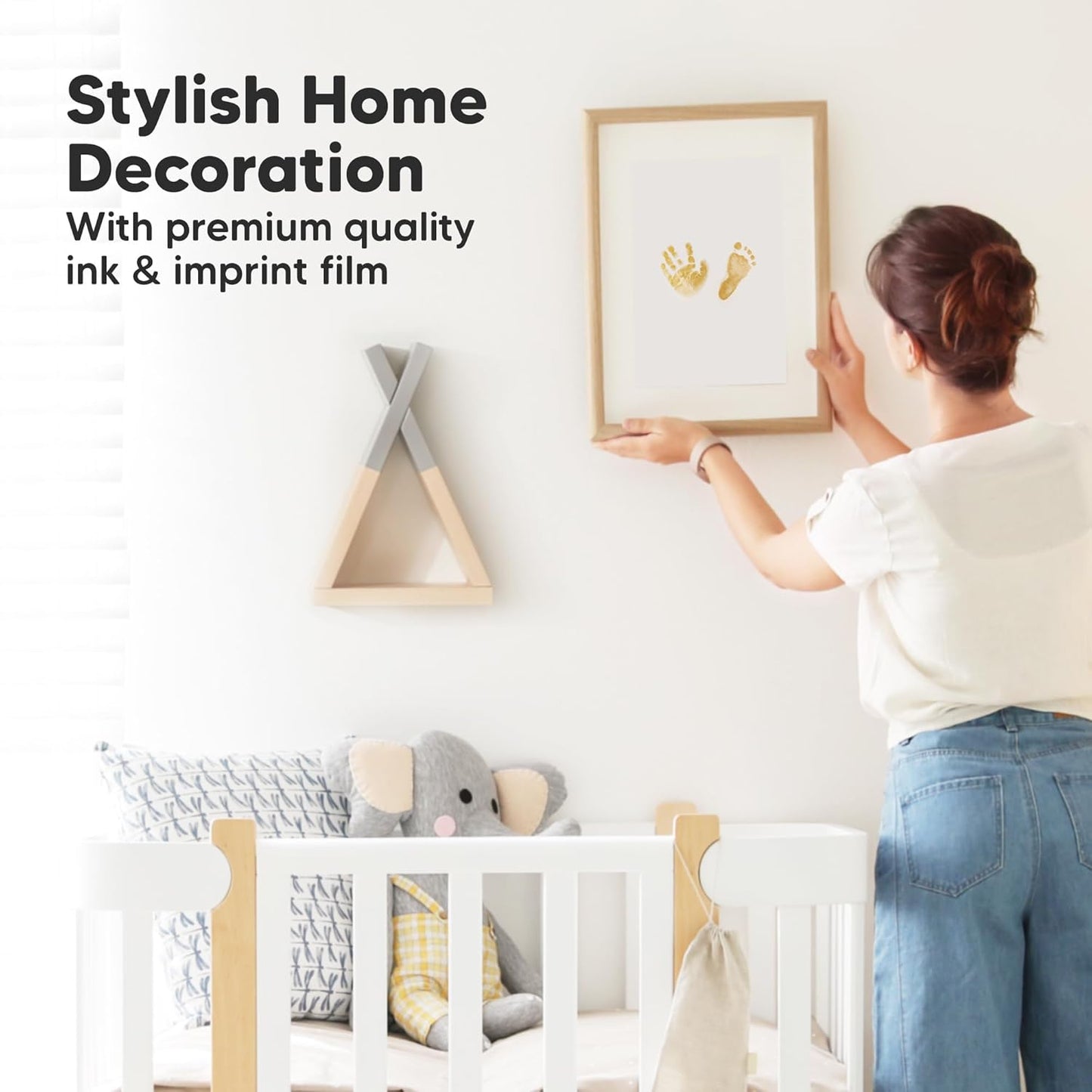 4-Pack Inkless Baby Hand and Footprint Kit - Mess Free Ink Pad for Newborn Keepsake, Dog Nose & Paw Print Kit, Clean Touch Ink Pad for Baby Hand & Footprints, Ideal New Mom Gifts (Gold/Silver)