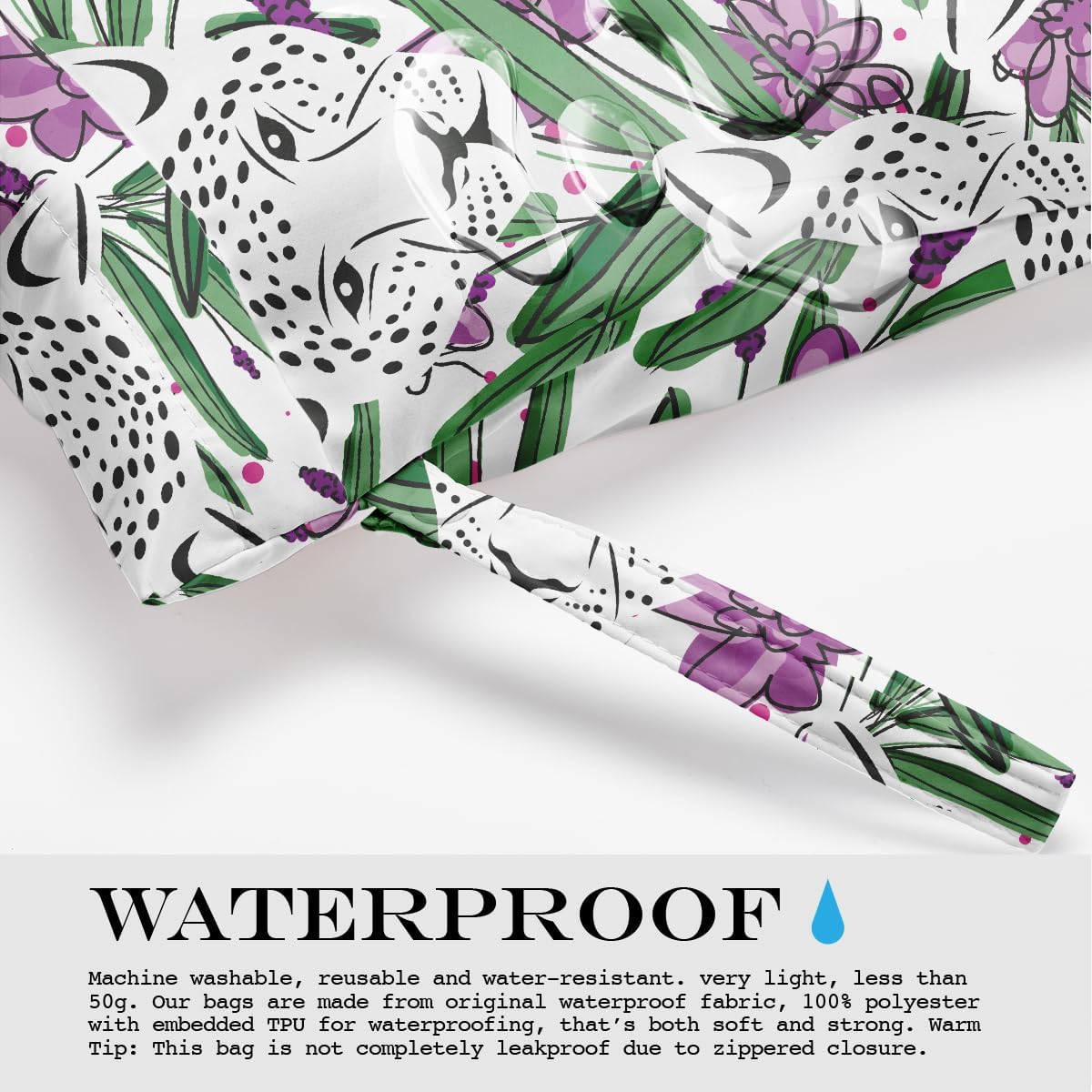 Wet Bag, Wet Dry Bag, Wet Bag for Swimsuit, Travel, Beach, Pool, Diapers, Dirty Yoga Gym Clothes, Makeup Bag, Waterproof Tropical Palm Leaves Decor Jungle Palm Leaf Favors