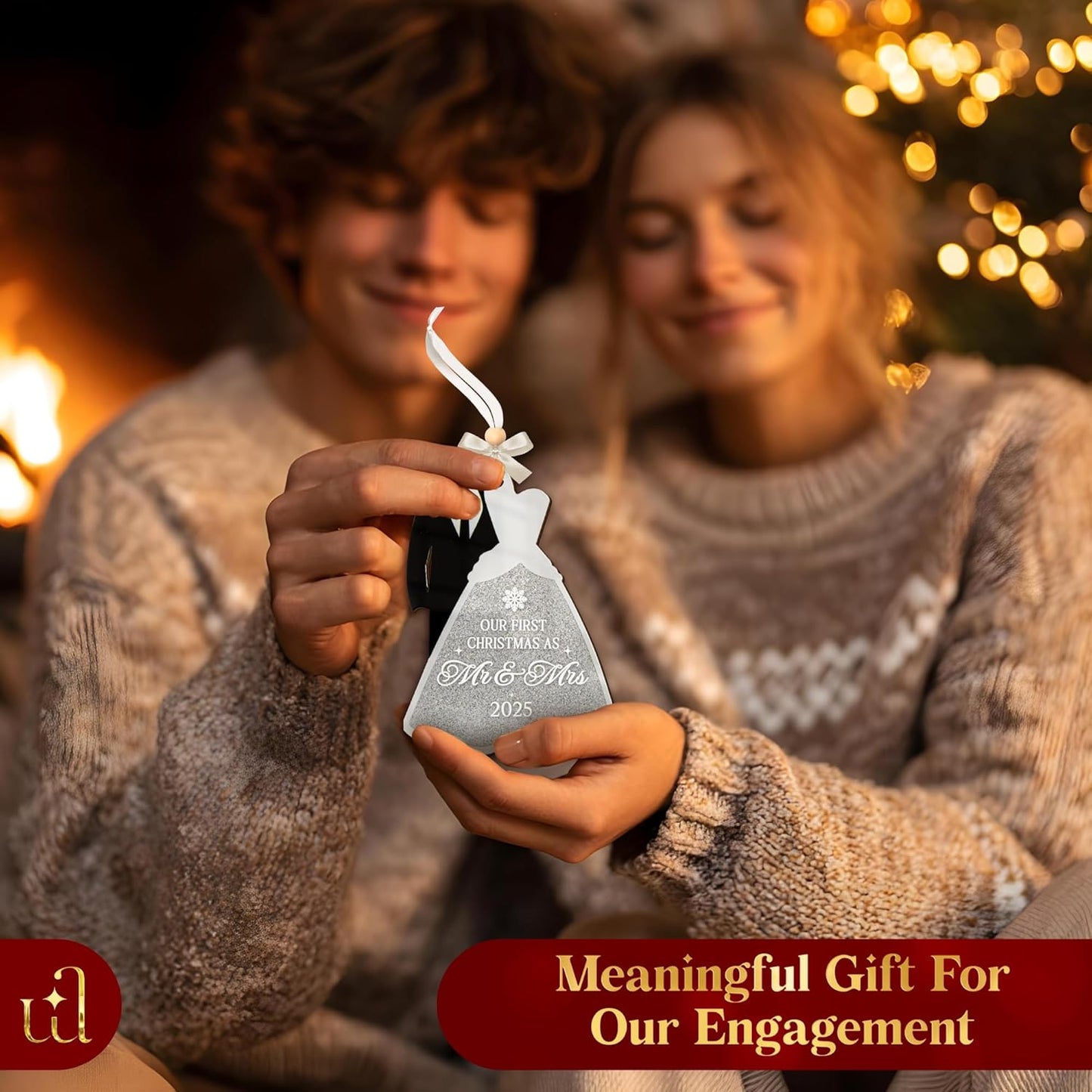 Our First Christmas As Mr and Mrs 2025 - Just Married Ornaments, Wedding Ornament for Couple, Unique Wedding Gifts for Bride and Groom, 1st Married Newlywed Christmas Ornaments 2025