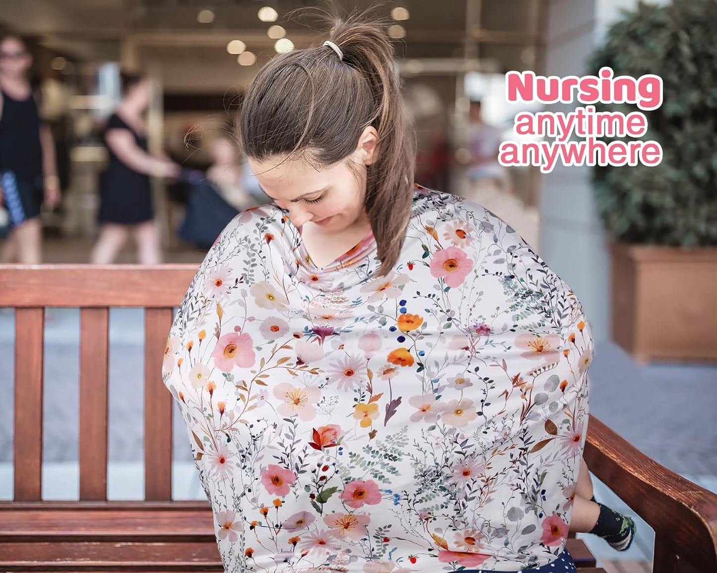 Rquite All-in-1 Car Seat Cover Baby, Carseat Covers for Girl Boy, Stretchy Soft Infant Car Seat Cover, Multi-use Baby Carrier Cover, Car Seat Canopy, Stroller Sun Shade, Nursing Breastfeeding Cover