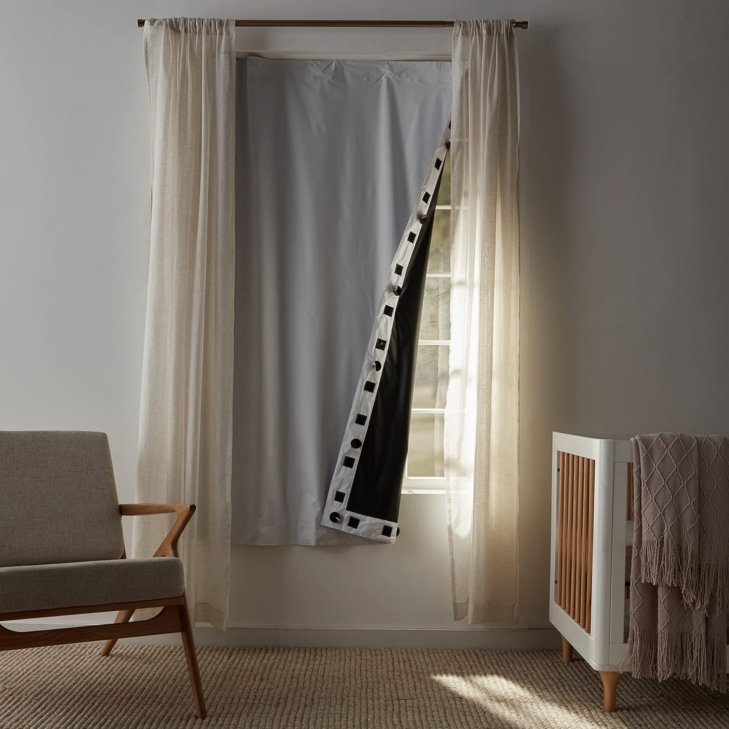 Amazon Basics Portable Blackout Curtain Shade with Suction Cups, 50"W x 78"L, 2-Pack, White