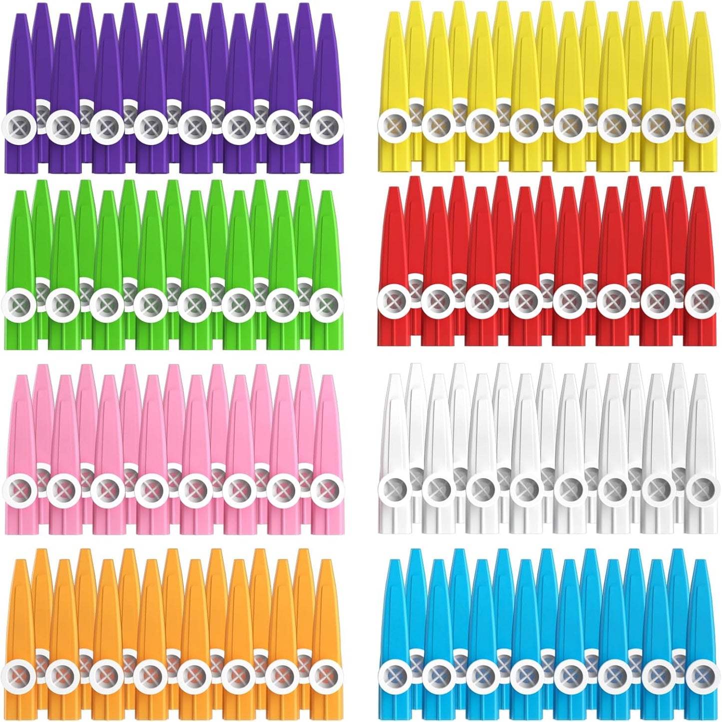 120 pcs 8 Colors Plastic Kazoos Musical Instruments for kids, Operation Christmas Child Shoebox Bulk Items, Perfect for Fun Gathering & Gift Price Party Favor Gift Bag Fillers