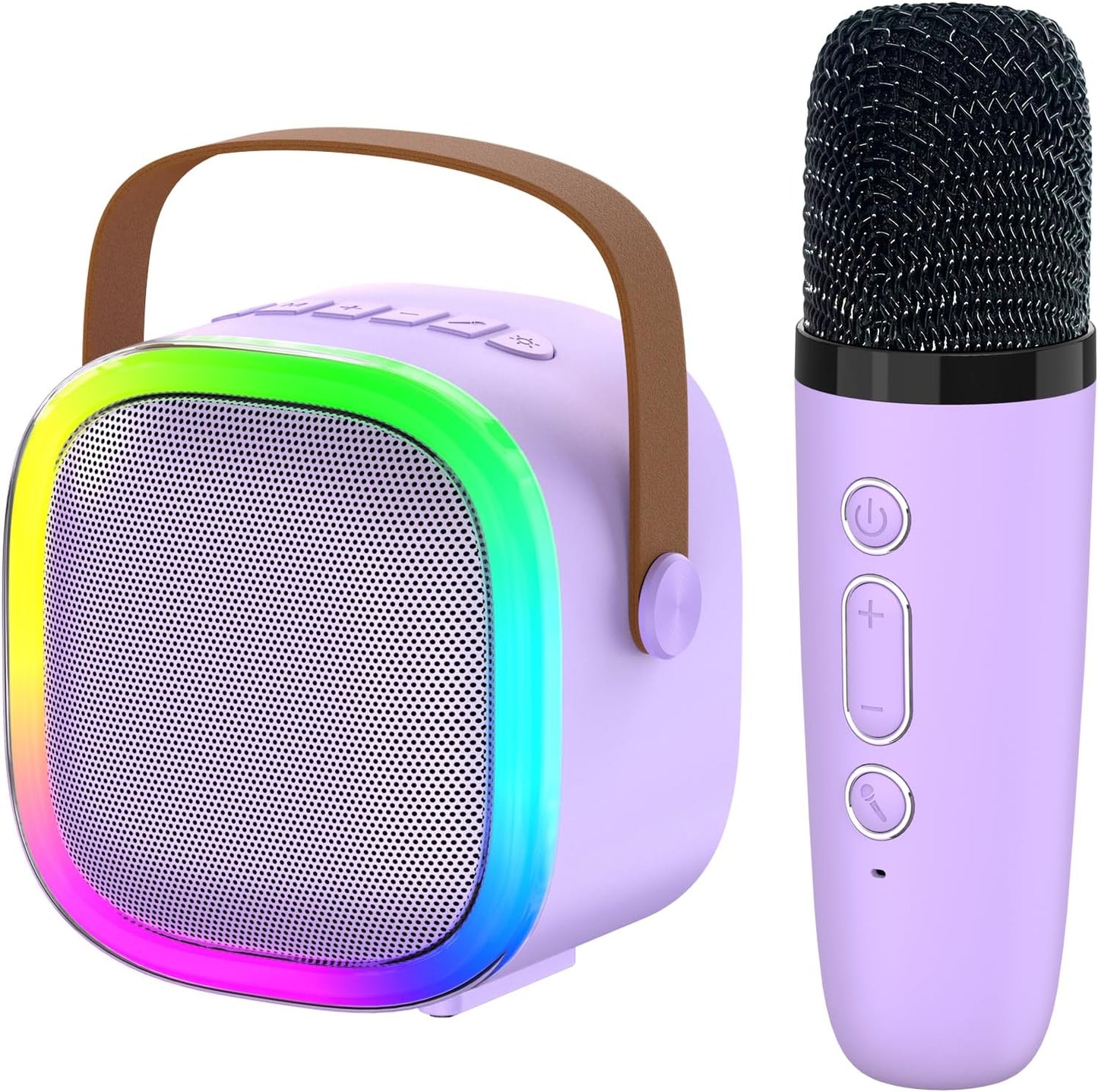 Karaoke Machine for Kids Adults, Portable Bluetooth Speaker with Wireless Microphone and LED Lights, Kids Toys Birthday Gifts for Girls and Boys Ages 4, 5, 6, 7, 8,9,10,11,12+ Years, Home Party