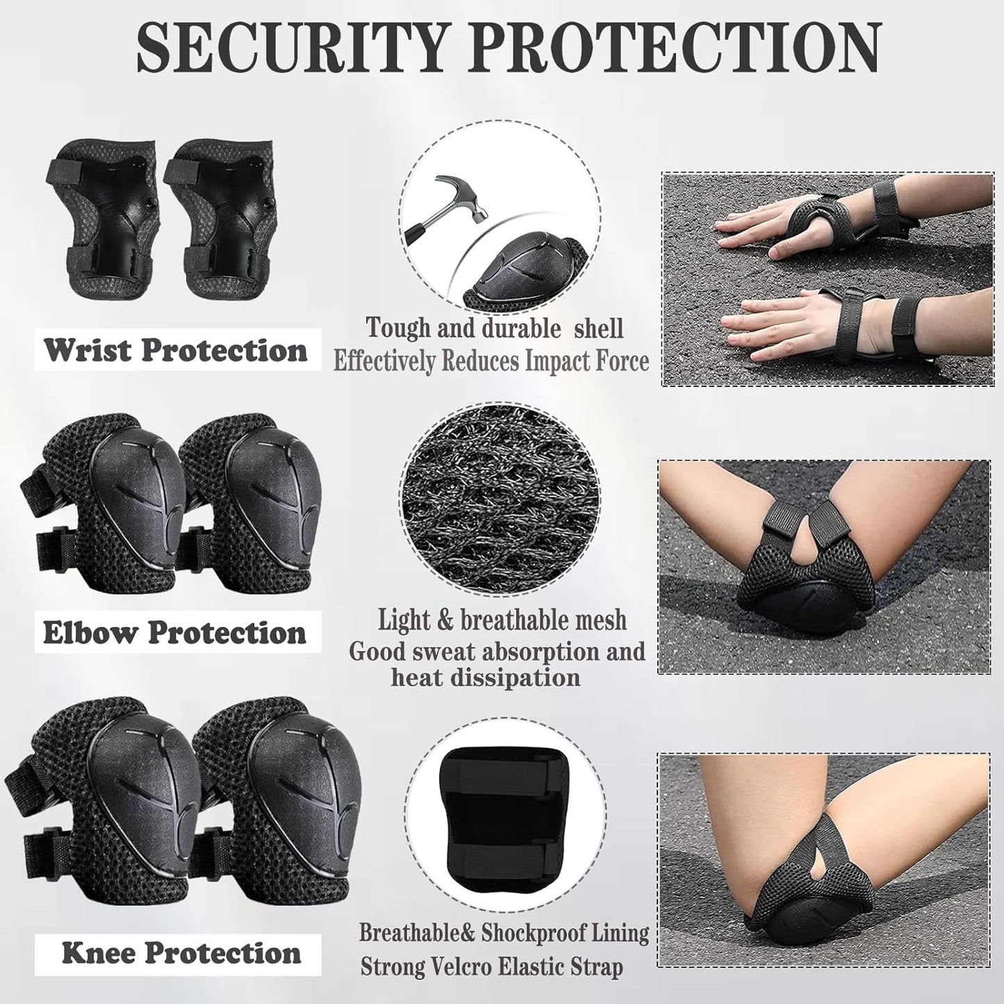 Kids Helmet,Toddler Skateboard Helmets for Ages 2-3-5-8-14 Years Boys Girls with Knee and Elbow Pads Wrist Guards fit Roller Skates,Skateboarding,Skating Scooter Adjustable Kids Helmet