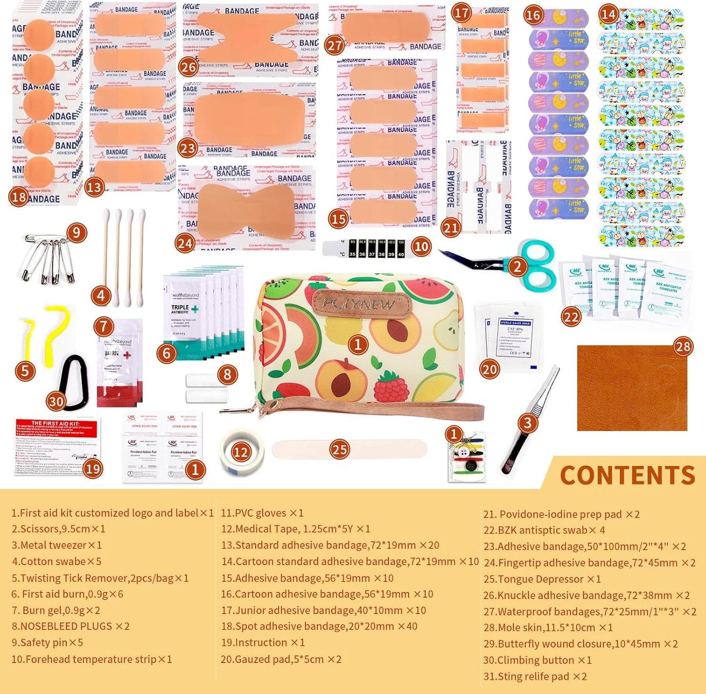 Portable First Aid Kit (151 Pcs) – Travel-Sized Emergency Care for Kids & Adults, Home, Car, Camping & Diaper Bag