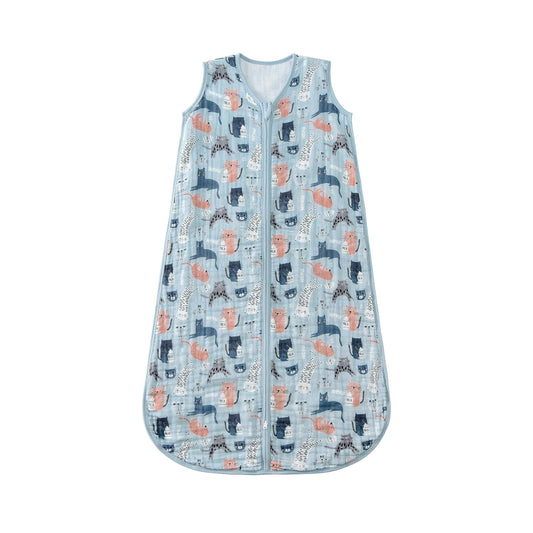 Baby Sleep Sack 2-4 T Baby Wearable Blanket 100% Organic Cotton 0.5 TOG Toddler Sleep Sacks 2- Way Zipper Soft 4 Layers 2T 3T 4T Kitten