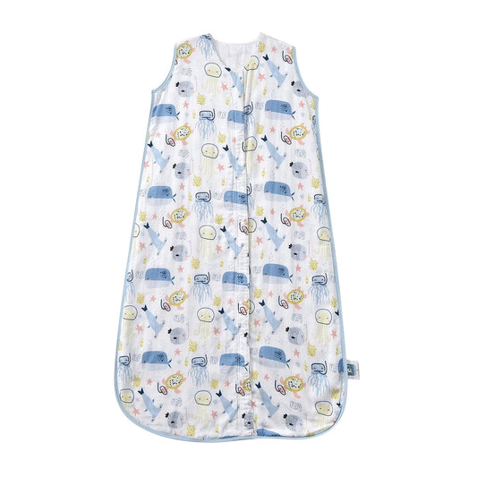 Baby Sleep Sack 1-2 T Baby Wearable Blanket 100% Organic Cotton 0.5 TOG Muslin Toddler Sleeping Sacks 2- Way Zipper Warm 12-24 Months