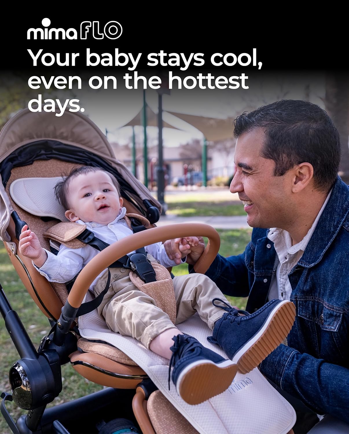 Stroller Cooling Pad with USB Fan | Ultra-Breathable Mesh Seat Liner | External Battery Design for Baby Safety | Universal Fit for 0-4 Years | for Hot Days & Summer