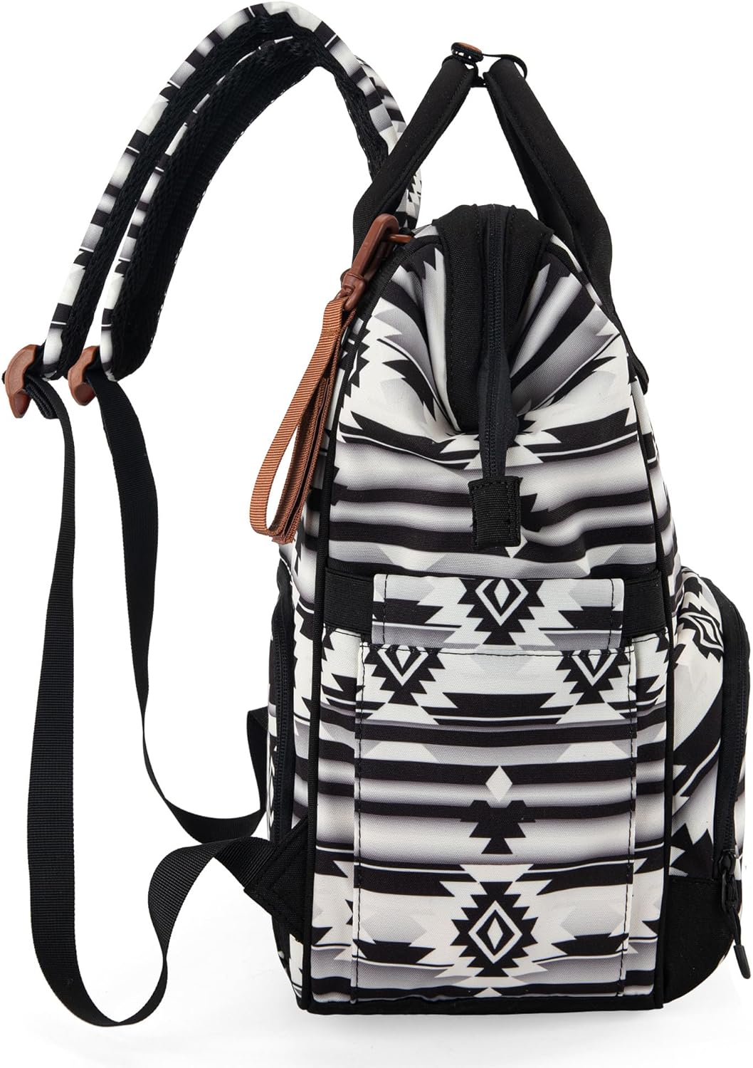 Wrangler Diaper Bag Backpack Aztec Travel Backpack Purses Western Multi-Function Baby Bags for Mom with Waterproof Insulated Pockets