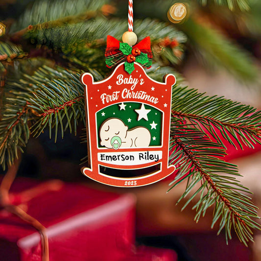 Baby First Christmas Ornament 2025 for Girl Boy - Baby's 1st Ideas for Parents, Babies Newborn Ornament Keepsake Babys First Xmas Ornaments for Xmas Tree Decorations
