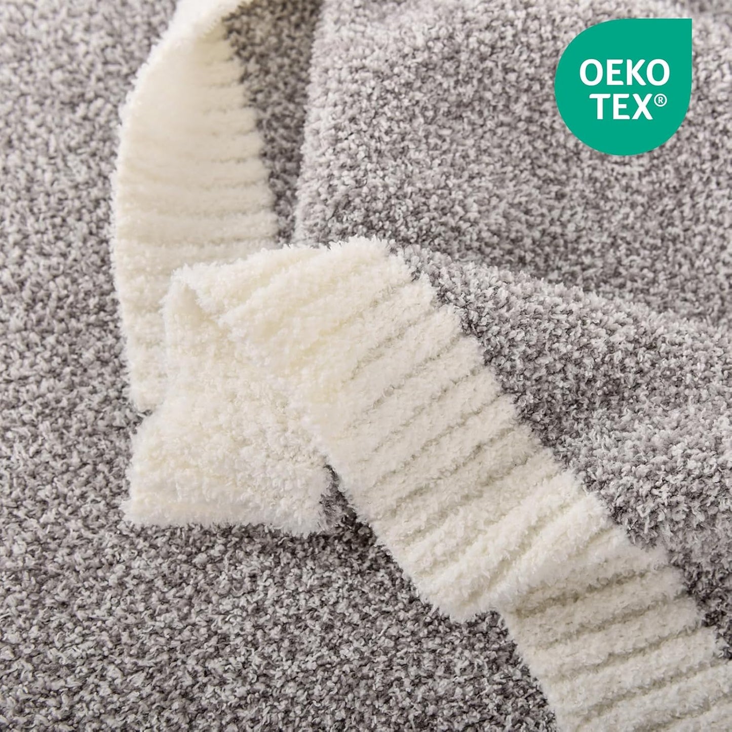 NEXHOME PRO Super Soft Throw Blankets for Couch, Reversible Warm Blankets Cozy Knit Blanket for Women, Fuzzy Plush Lightweight Throws for Sofa, Bed, Picnic, Taupe Grey, 50 x 60 inches