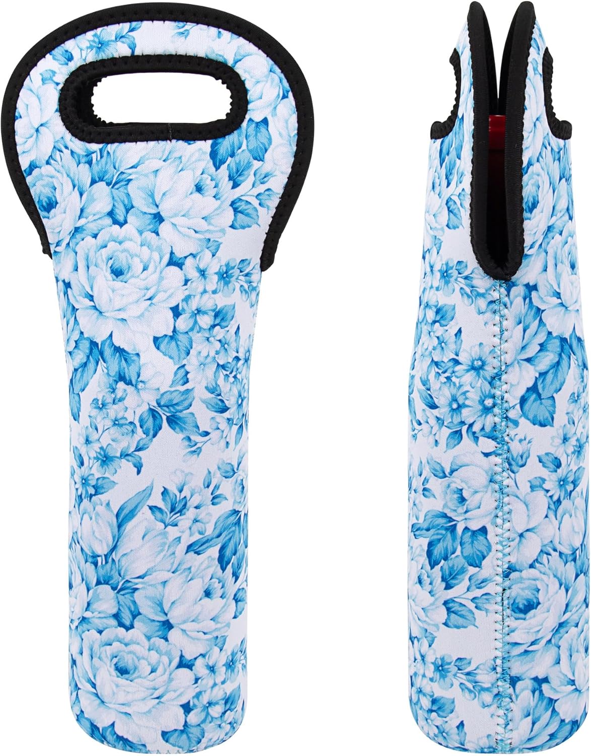 Wine Bag, Wine Carrier Tote Bag, Wine Bottle Protector, Insulated Neoprene Hand Bag, Wine Bags for Wine Bottles Gifts, Wine Bottle Holder for Travel with Secure Carry Handle (2 Pack)