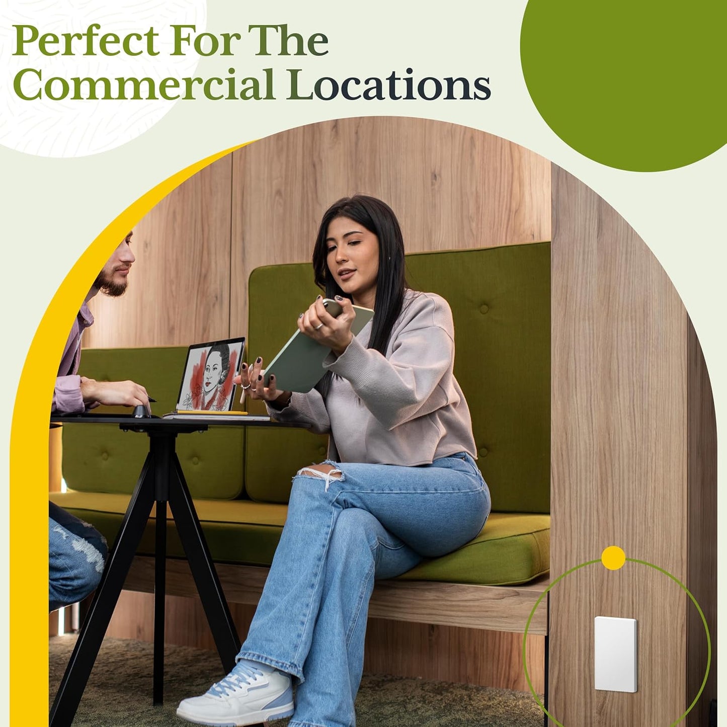 TG Mid-Size Screwless Blank Wall Plate, Child Safe Blank Device Outlet Cover, Medium Size 1-Gang 4.88" H x 3.11" L, Polycarbonate Thermoplastic, UL Listed, SP-MB1-W10P, White (10 Pack)