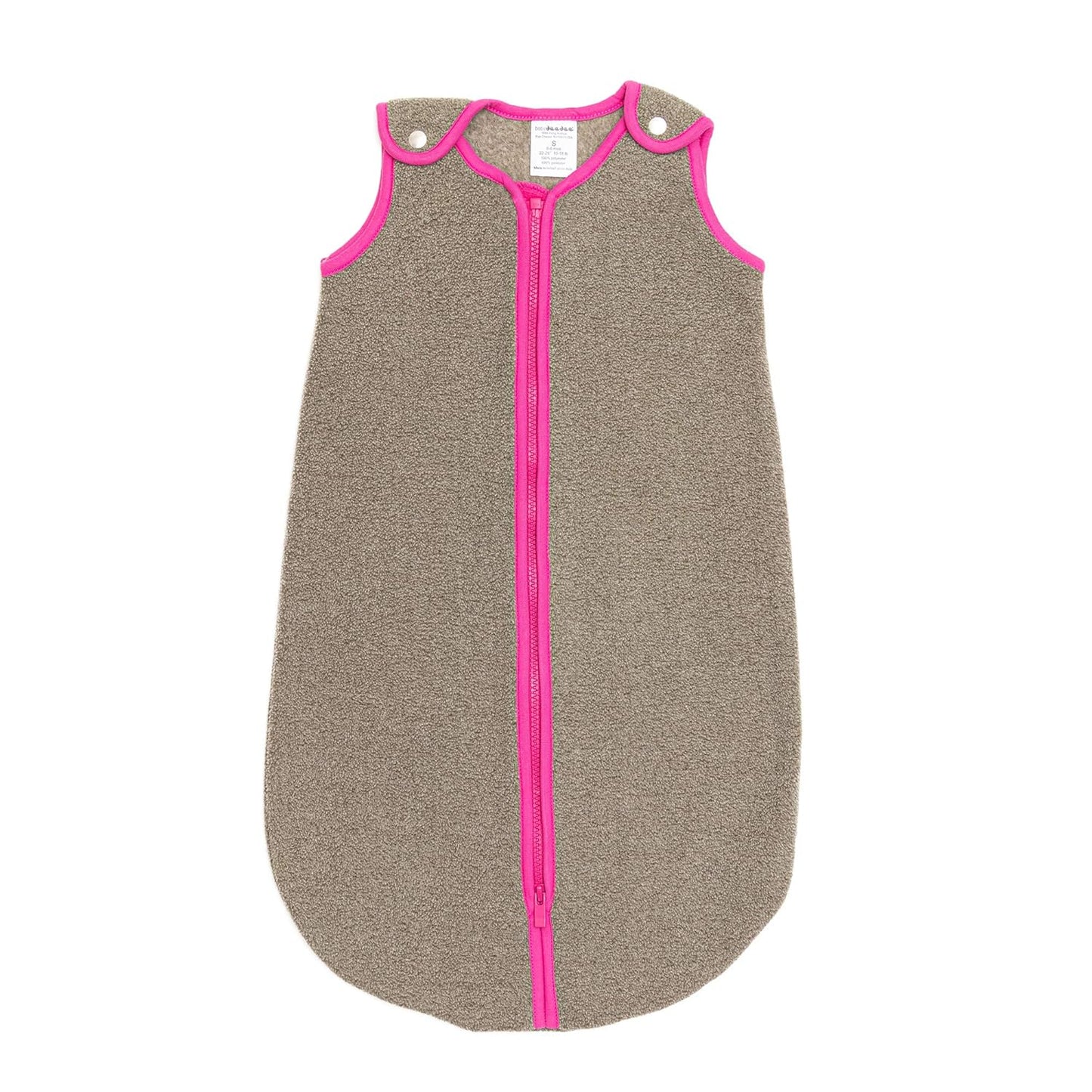 baby deedee Sleep Nest Fleece Baby Sleeping Bag, Mocha Hot Pink, 18-36 Month