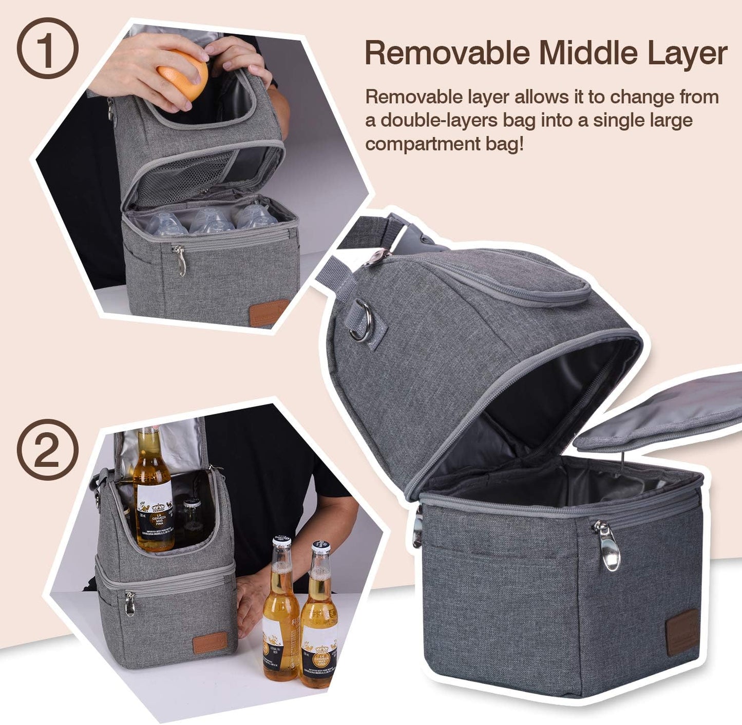 Momcozy Insulated Baby Bottle Bag, Multi-Function Breastmilk Cooler Bag, Fit as Wine Carrier or for Milk Bottles Like Dr. Brown, Comotomo, Philips, Nuk, Lansinoh, etc.