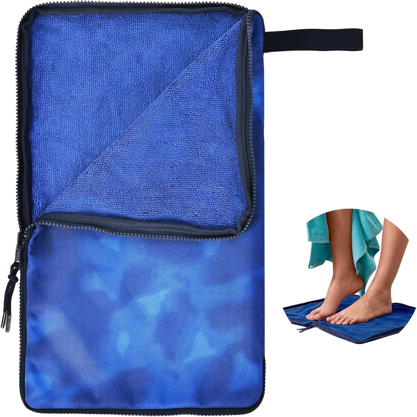 Wet Bag, Wet Dry Bag, Wet bag for swimsuit,Travel, Beach, Pool, Diapers, Dirty Yoga Gym Clothes, Waterproof Embedded Towel Wet Bag(Fleece)-Leakproof Wet Clothes Bag, Beach Travel Essentials