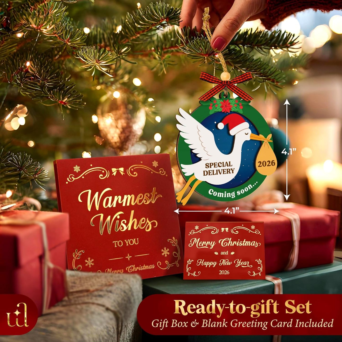 Coming Soon Baby Announcement 2026 - Pregnancy Announcement Ornament, Expecting Parents To Be Unique Gifts For Family Husband, Expecting Baby Ornament 2026, Christmas Pregnant Ornaments 2025