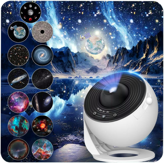 Galaxy Projector for Bedroom, Upgraded HD Star Projector Lens, 13 in 1 Planetarium Star Projector with Solar System & Constellation - 360° Rotating with Timer, Adjustable Knob, Kids Adults Room Decor