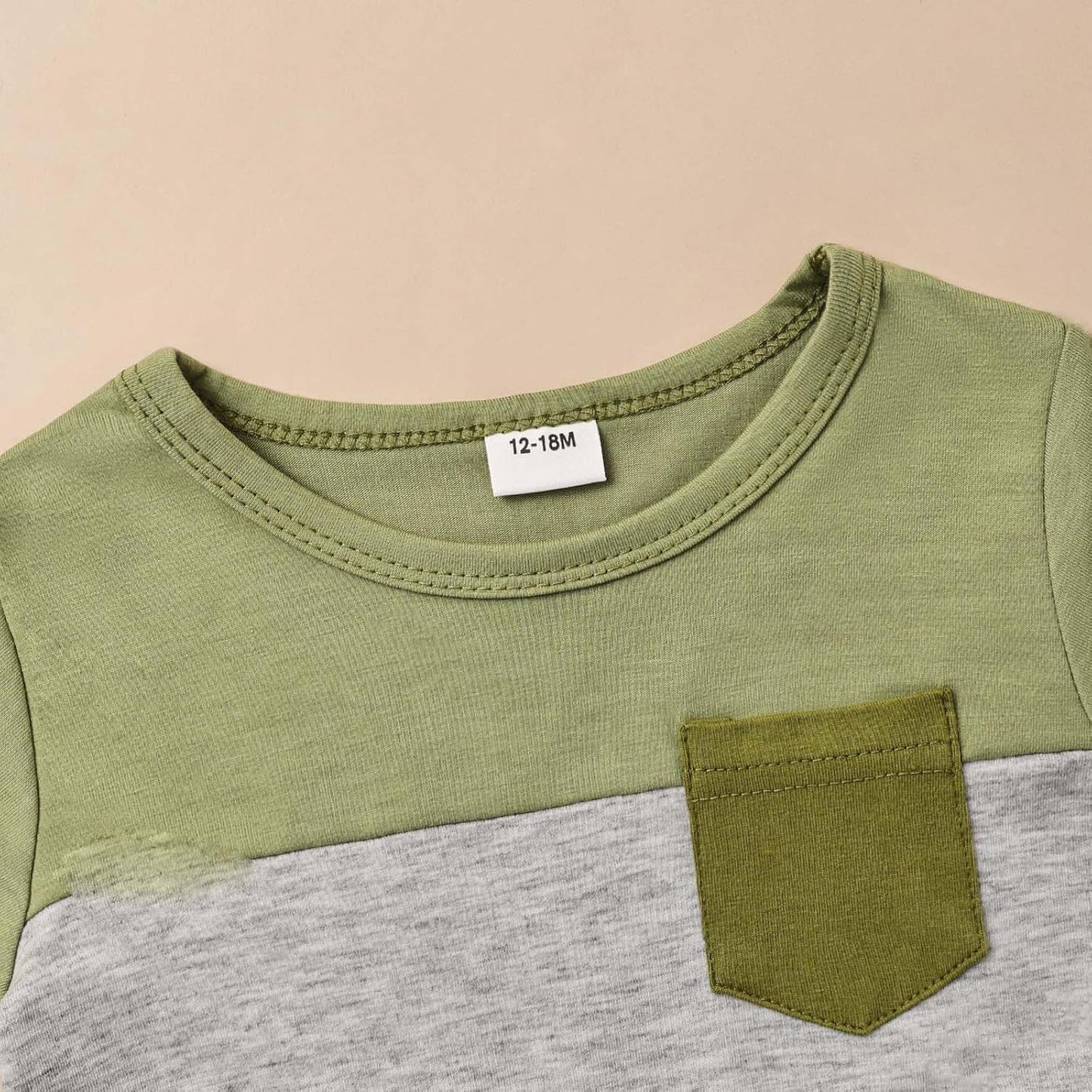 Baby Boy Clothes Toddler Boy Summer Outfits Short Sleeve Patchwork Top T-shirt & Pocket Pant Set 2 Piece 12 Months-4T