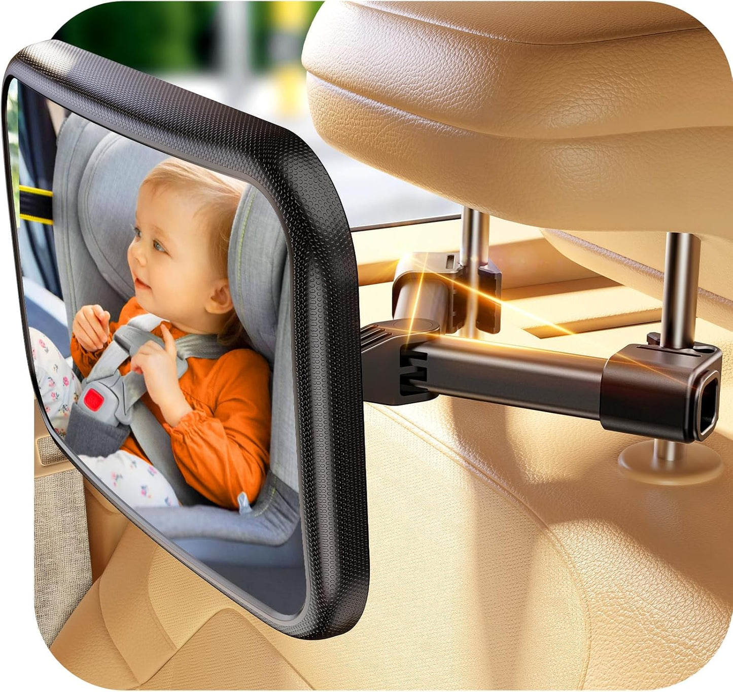 Baby Car Mirror for Baby Hook Clip Design Never Shake Baby Mirror for Car Seat Mirror Rear Facing Newborn Essentials Easy Install Back Seat Mirrors for Car Clear View ShatterProof Crash Tested