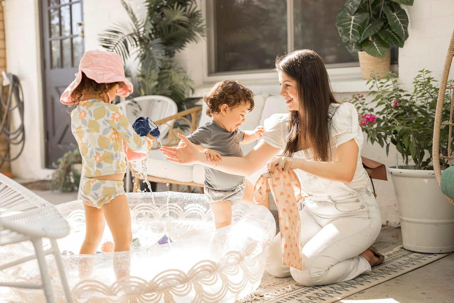 Tiny Twinkle Mess-Proof Waterproof Wet Dry Bag | 2-Pack Reusable Wet Bags for Swimsuits & Baby Clothes | Leakproof Wet Bag for Travel & Diaper Changes for Baby (Lotus)