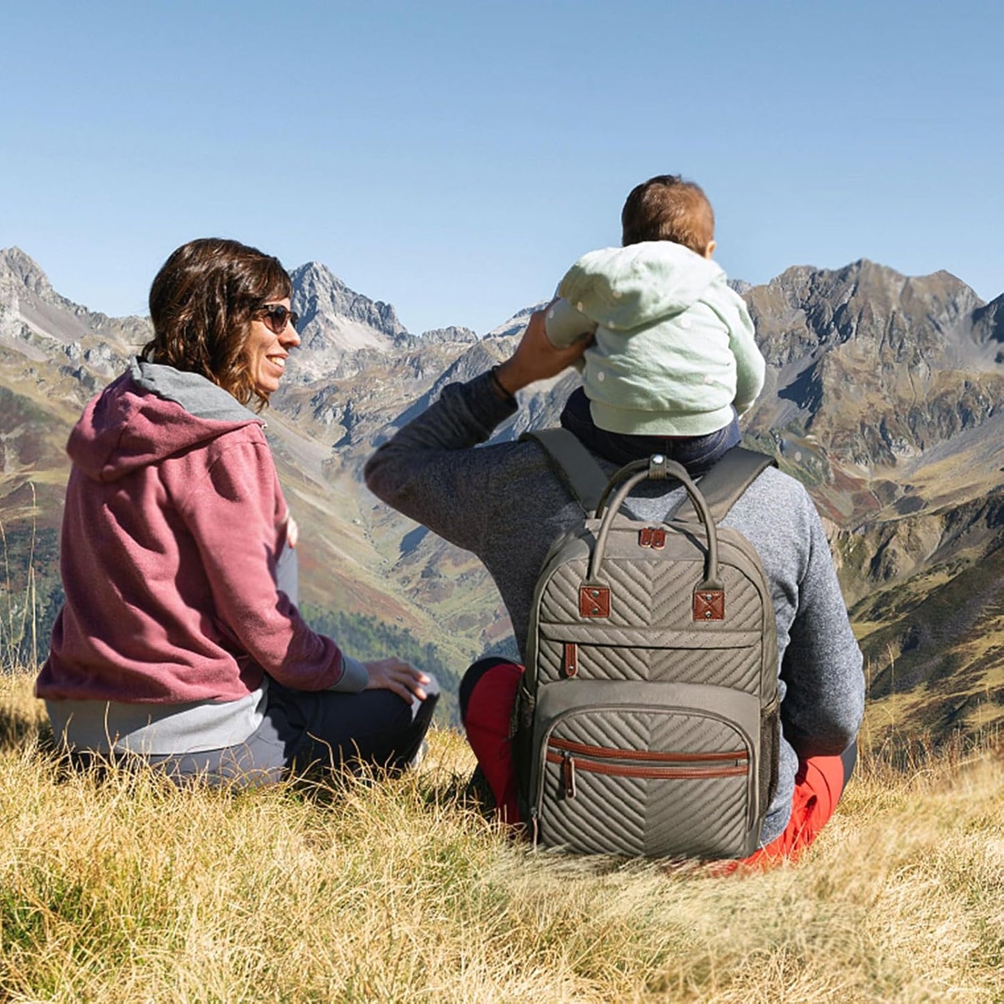 Diaper Bag Backpack Tote for Women Large Capacity, Baby Bag with Insulated Pockets Multifunctional Diaper Bags For Baby Girl Boy Waterproof Baby Bags For Boys Girls Maternity Bag khaki Brown